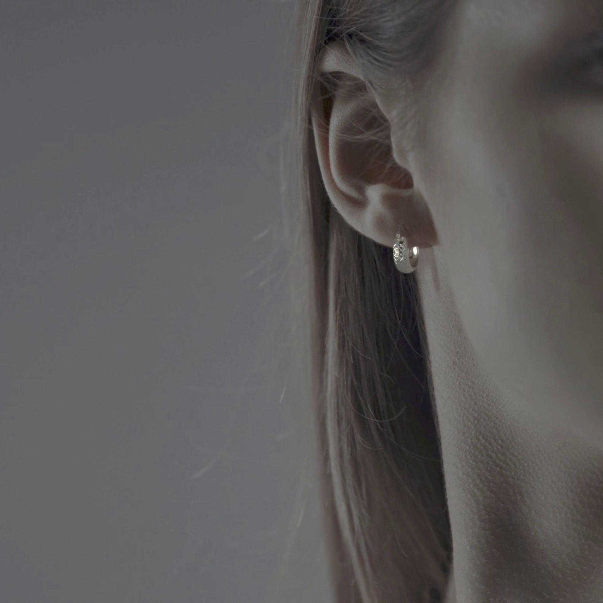 Arete Arracada Diamantada De Plata Ley 925 Tipo Bangle Estilo Panal