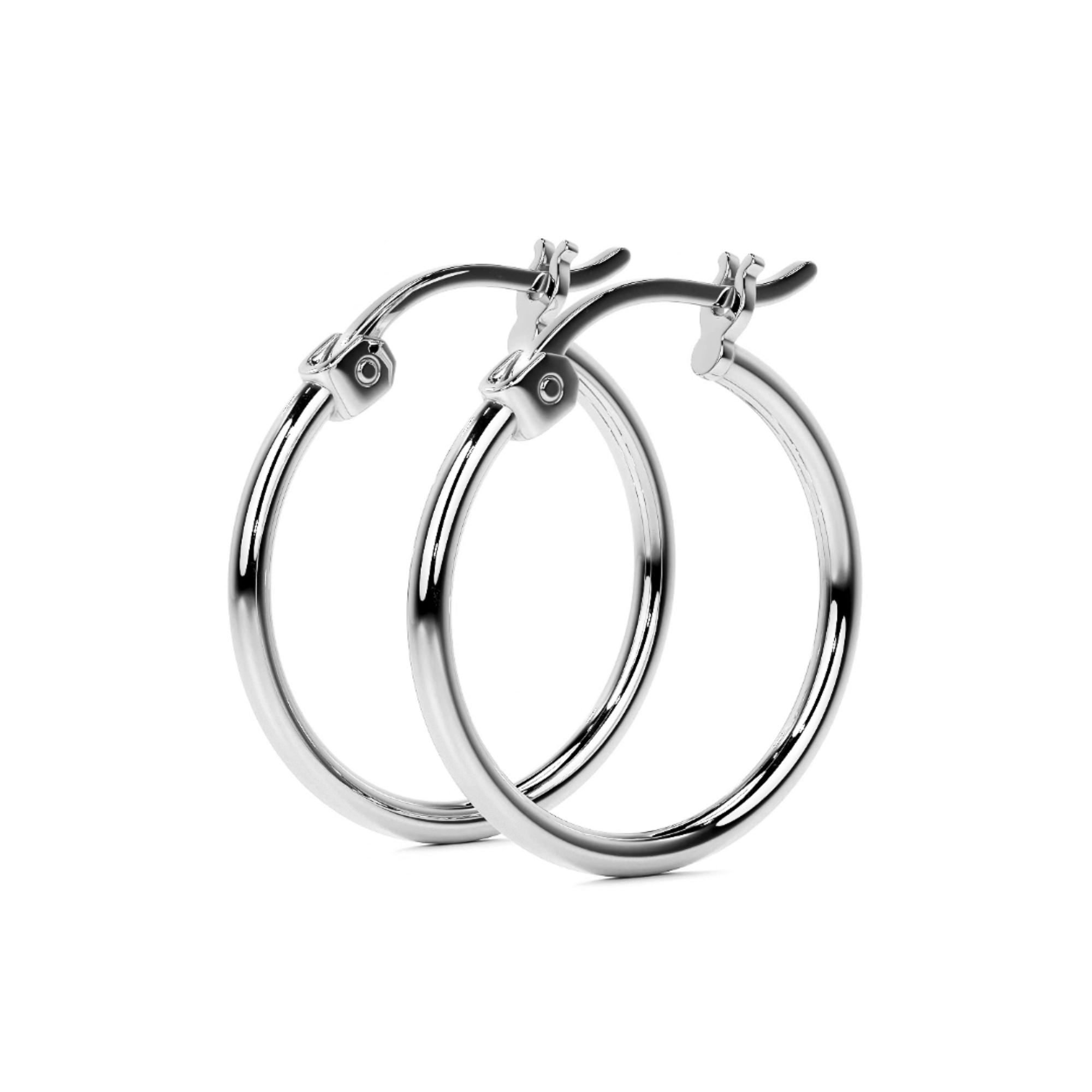 Arete Arracada Ligera Para Mujer Lisa De Plata Ley 925