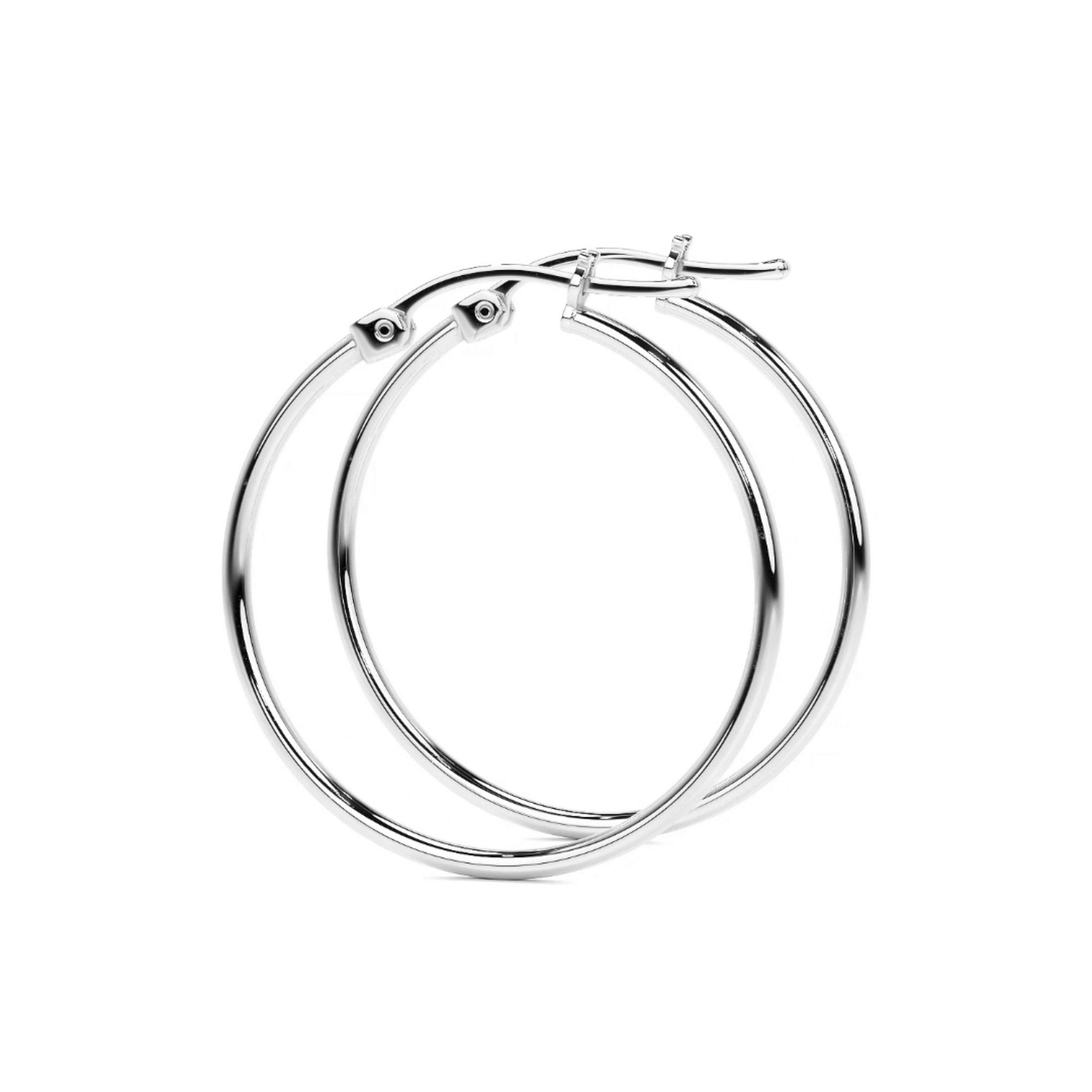 Arete Arracada Ligera Para Mujer Lisa De Plata Ley 925