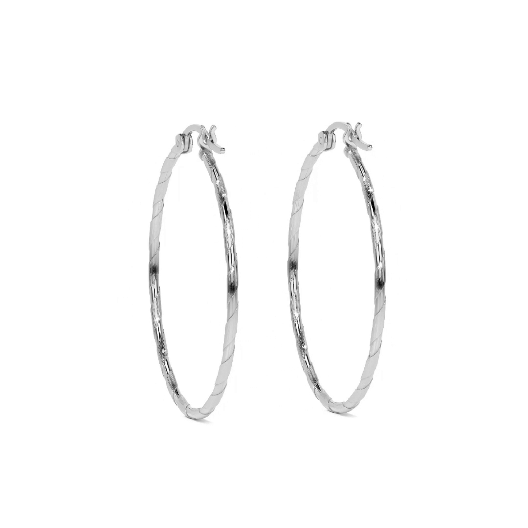 Arete Arracada Diamantada De Plata 925 Para Mujer Cordon Blue