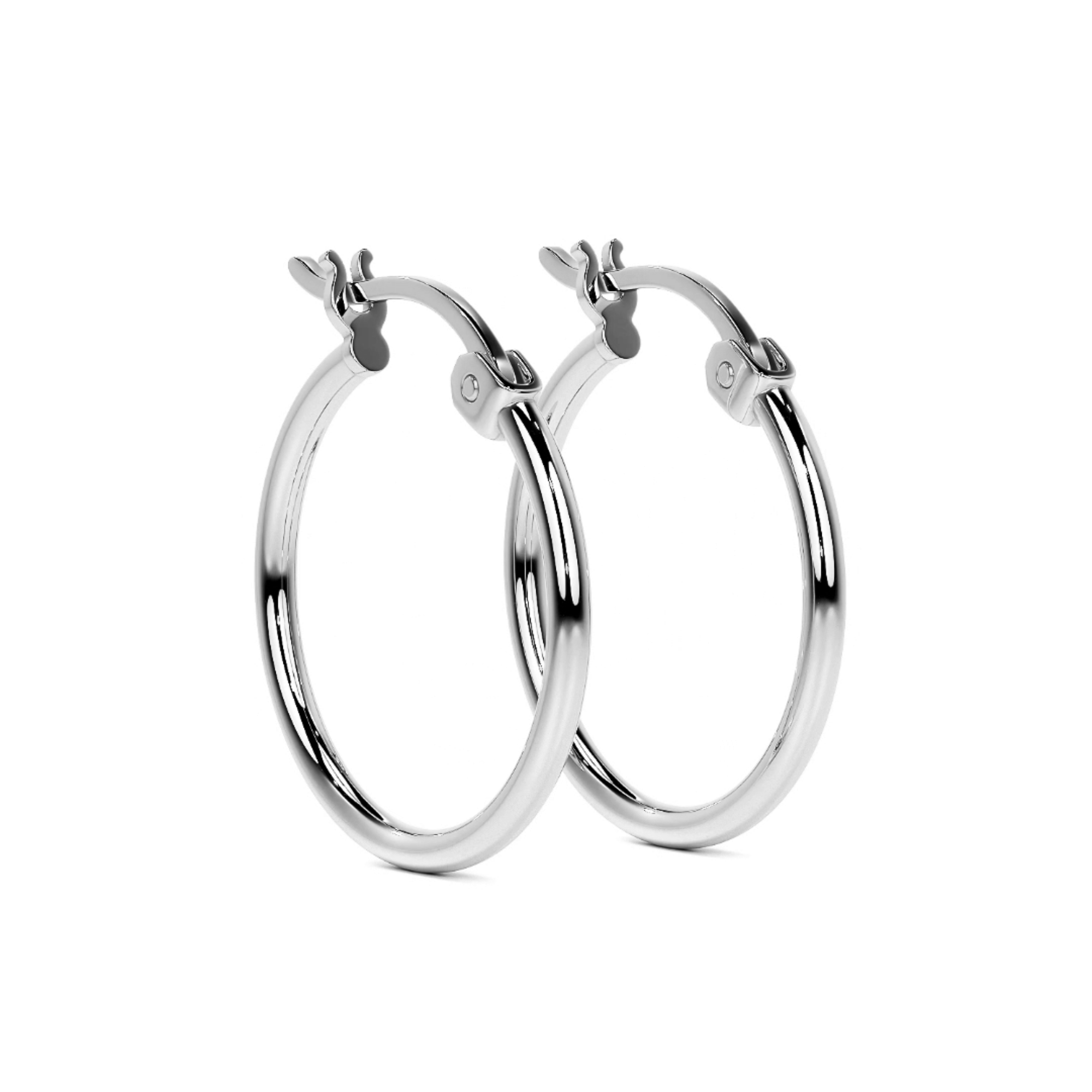 Arete Arracada Ligera Para Mujer Lisa De Plata Ley 925