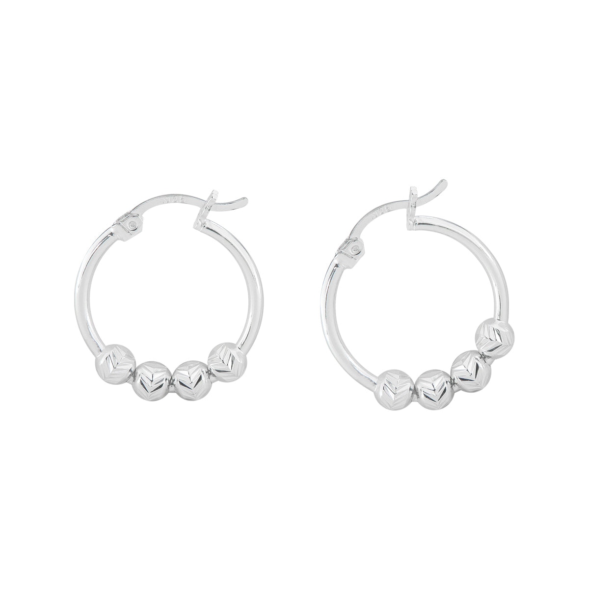 Arete De Plata Ley 925 Para Mujer Con Bola Diamantada