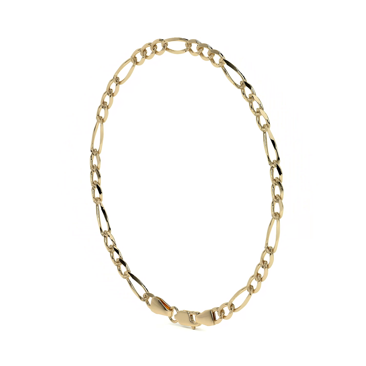 Pulsera de Oro 10K Estilo Figaro Italiano | Brazalete Elegante de Joyería Fina