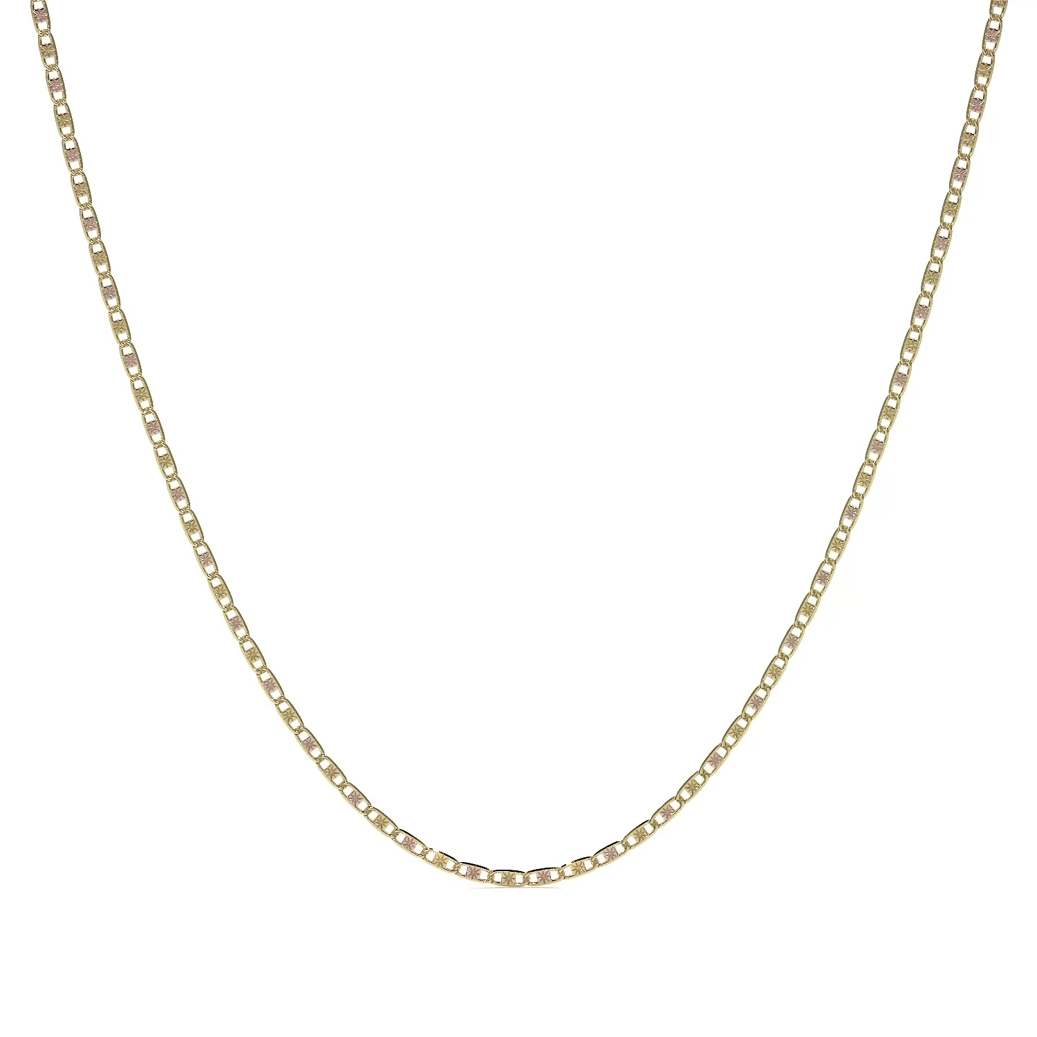 Cadena de Oro 10K Valentino 55cm | Collar de Oro Italiano 2.3mm con Broche de Argolla | Joyería Fina