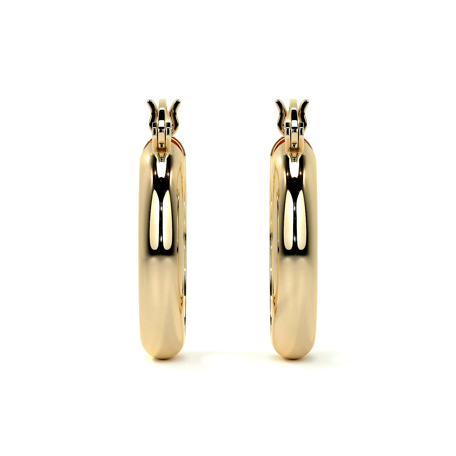 Arracada De Oro De 10k Lisa De 20 mm