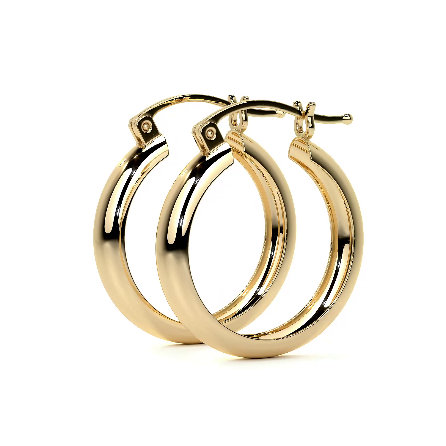 Arracada Bangle De Oro De 10k Lisa De 4mm de Ancho