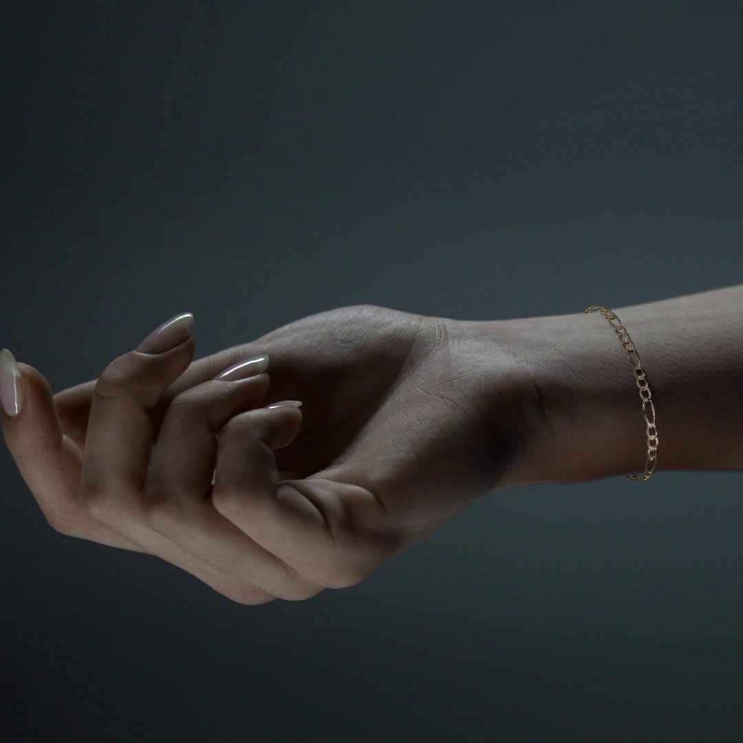 Pulsera de Oro 10K Estilo Figaro Italiano | Brazalete Elegante de Joyería Fina