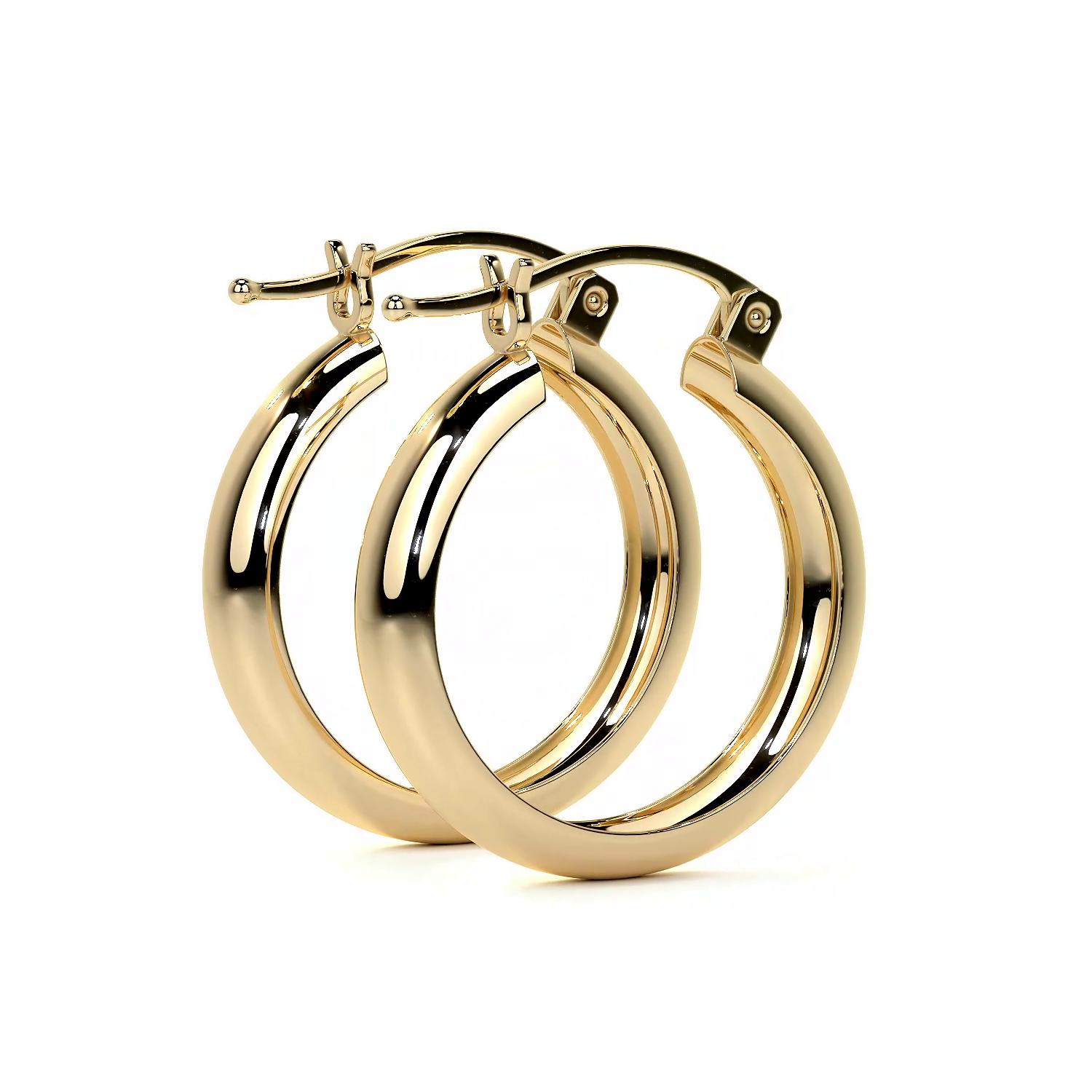 Arracada De Oro De 10k Lisa De 20 mm