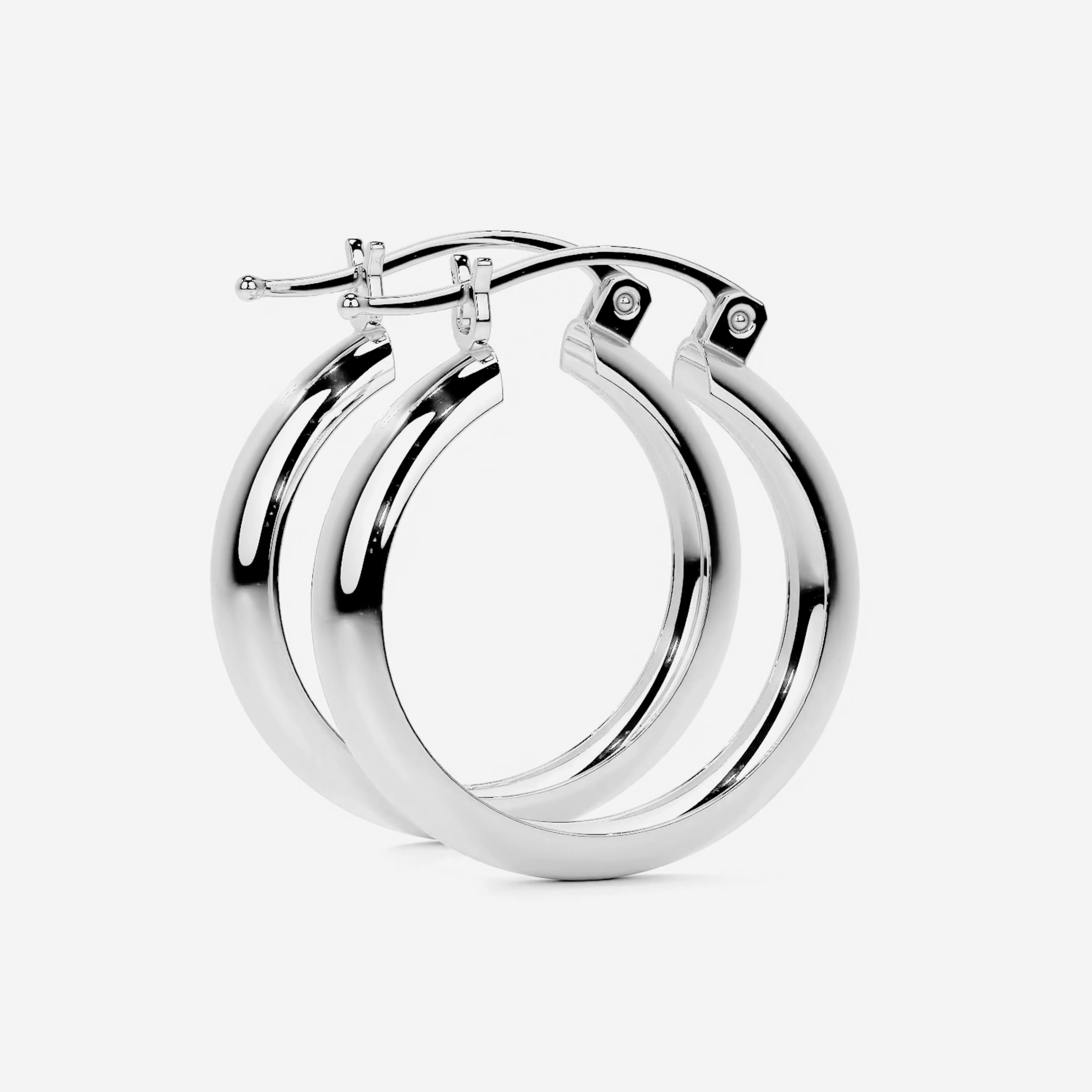 Arracada Bangle Para Mujer De Plata 925 Lisa 4 mm de Ancho