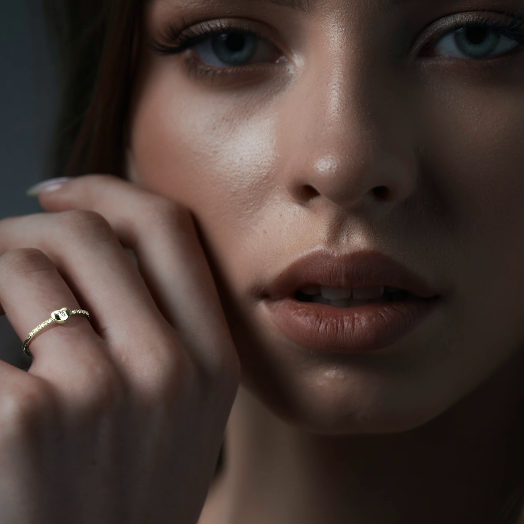 Anillo Con Diamantes De Oro De 14k De Corazón Para Mujer