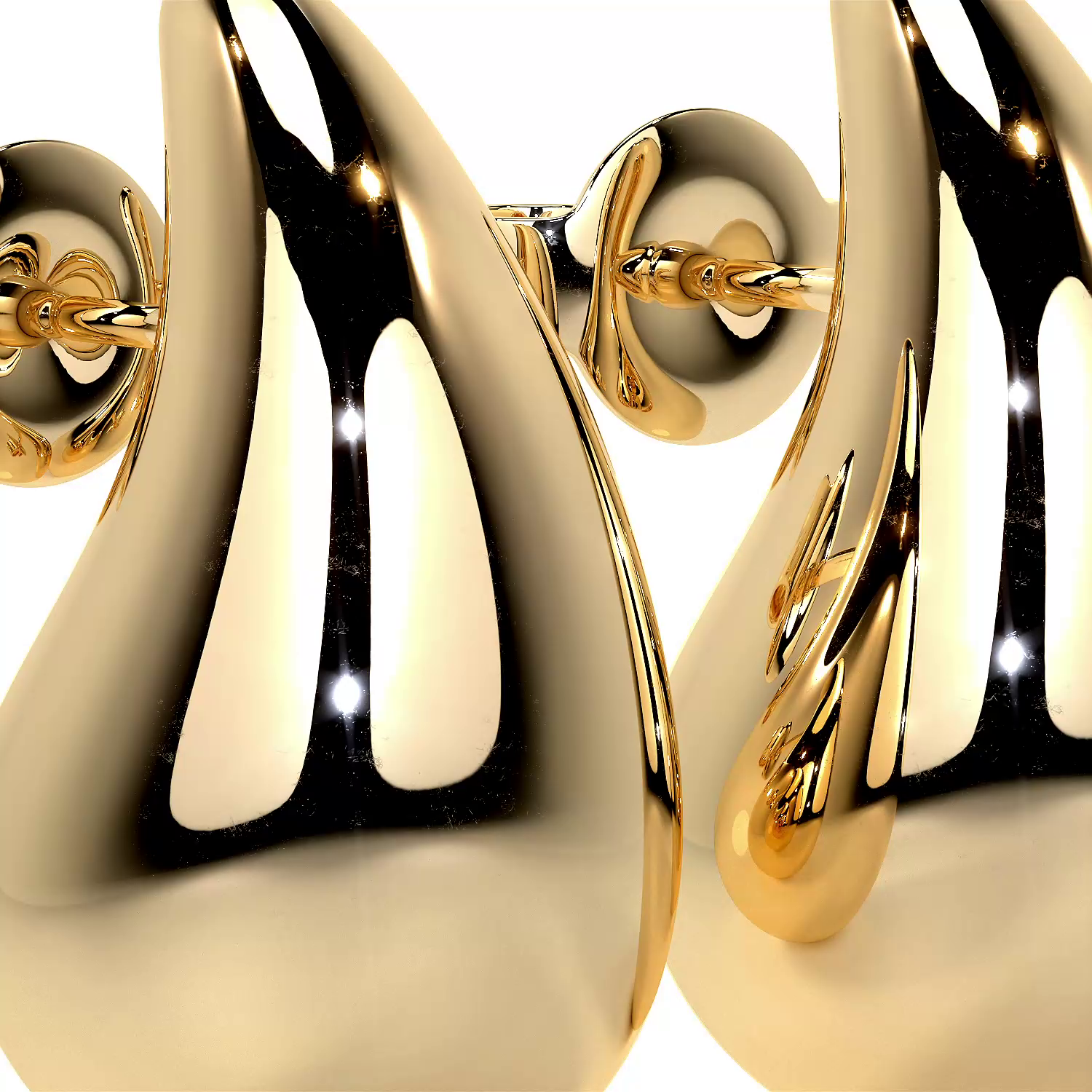 Arete De Oro 10k En Forma De Gota