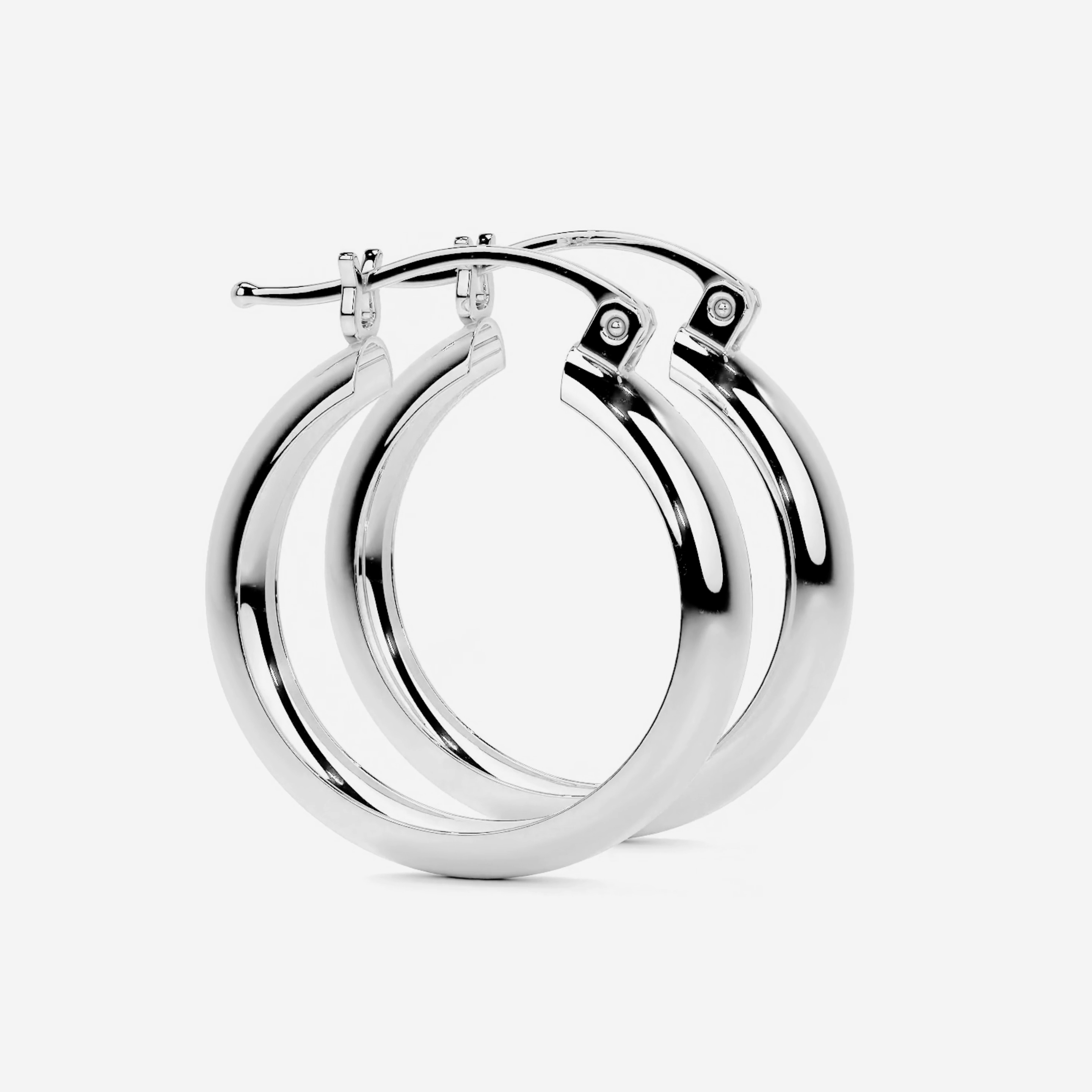Arracada Bangle Para Mujer De Plata 925 Lisa 4 mm de Ancho