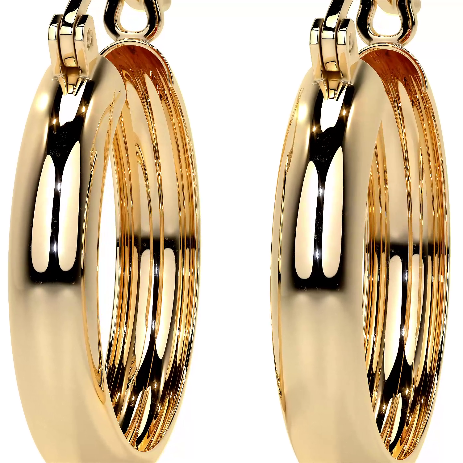 Arracada De Oro De 10k Lisa De 20 mm