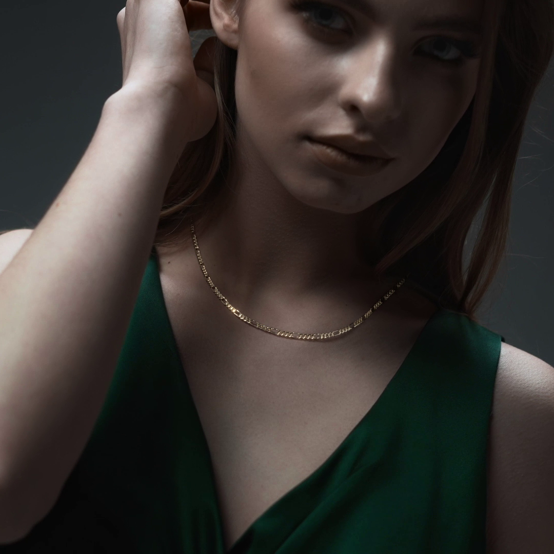 Cadena De Oro Hombre Italiana Figaro 14k Calibre 2.6 Mm