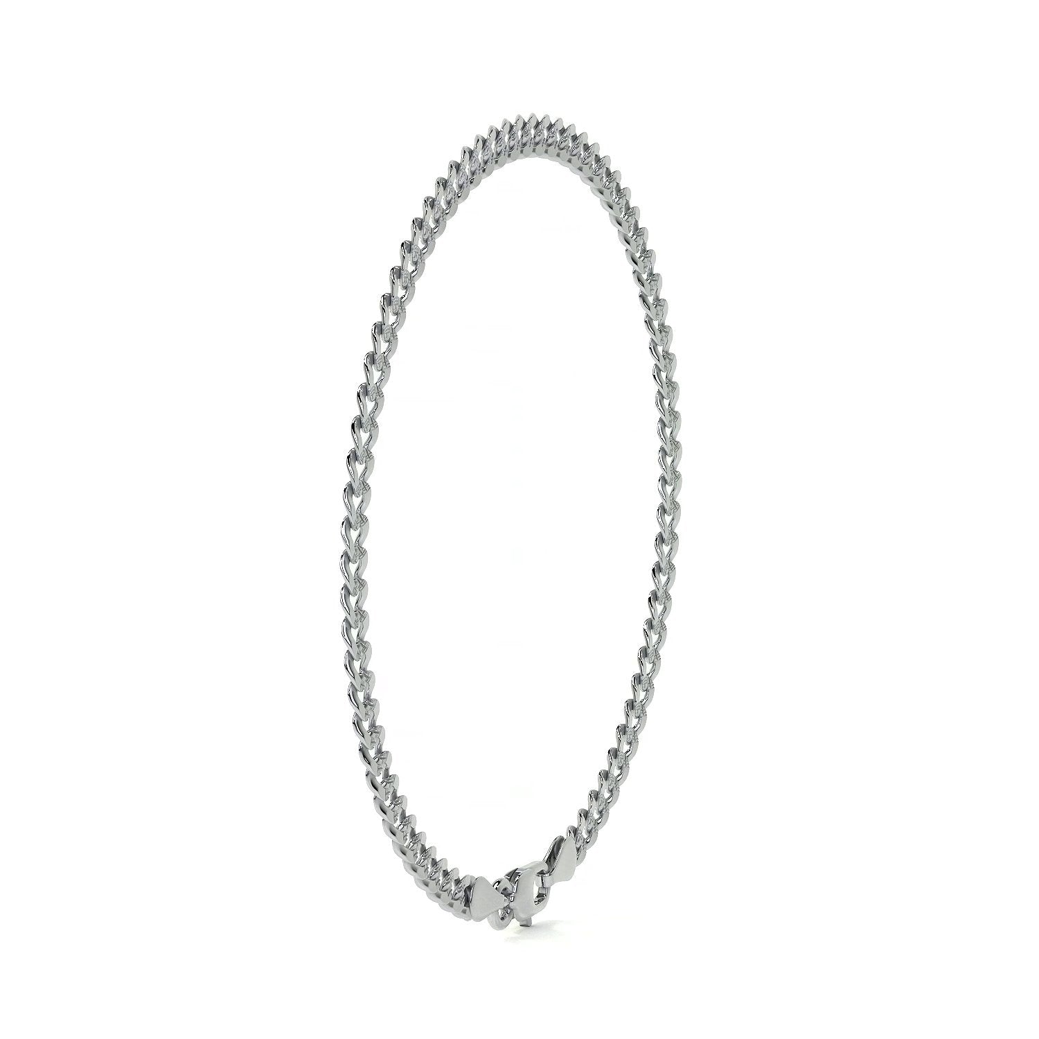 Pulsera De Plata 925 Barbarada 18cm Calibre 3.2mm Italiana