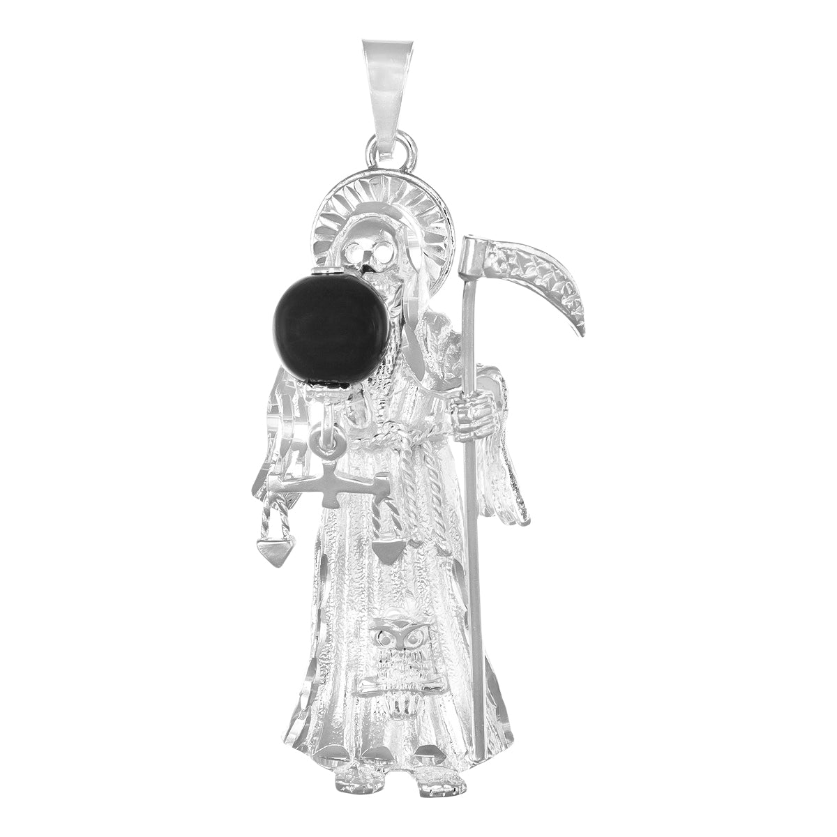Dije De Santa Muerte De Plata 925 2.7cm