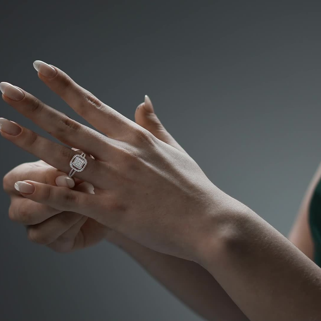Anillo De Compromiso Promesa De Plata Con Moissanita