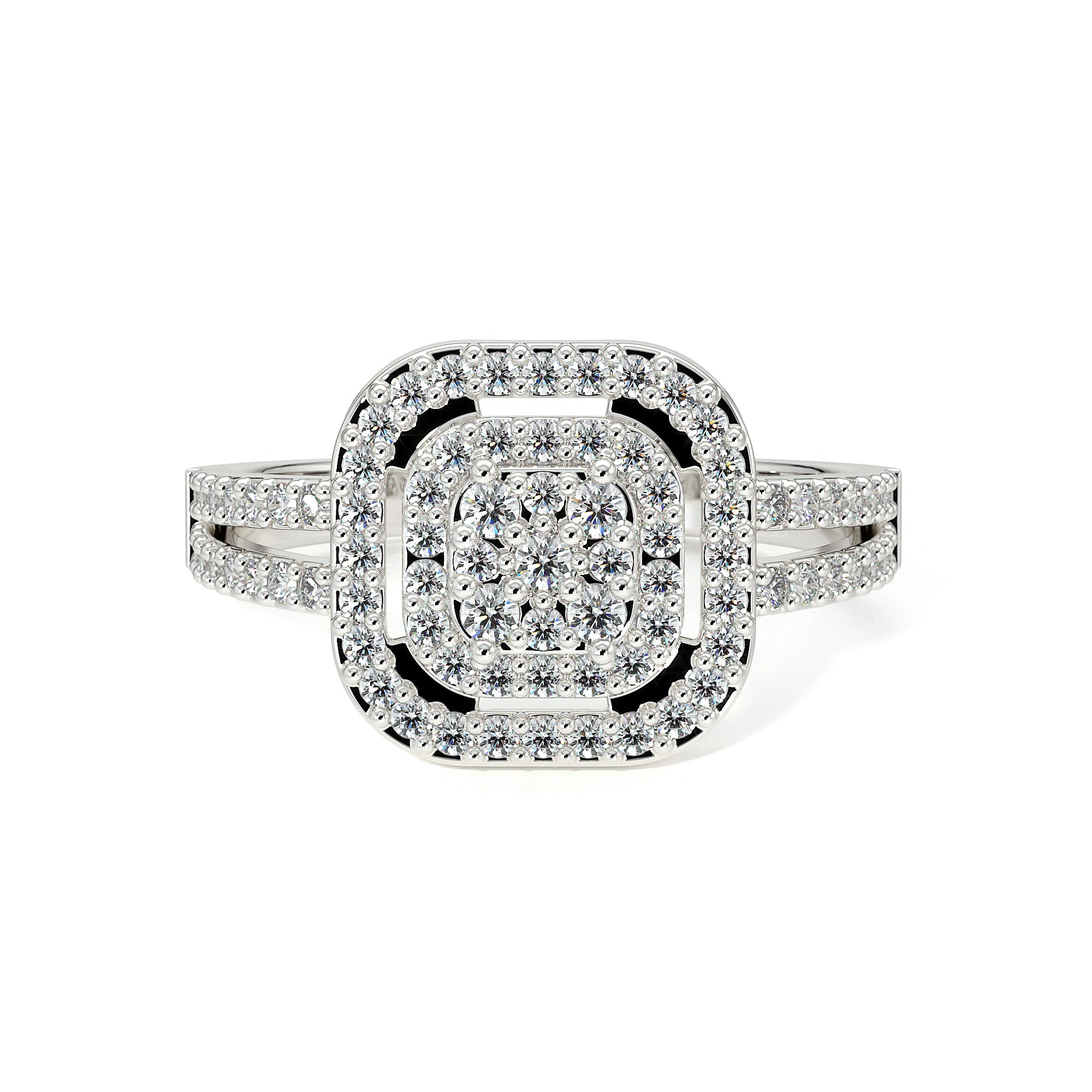 Anillo De Compromiso Promesa De Plata Con Moissanita
