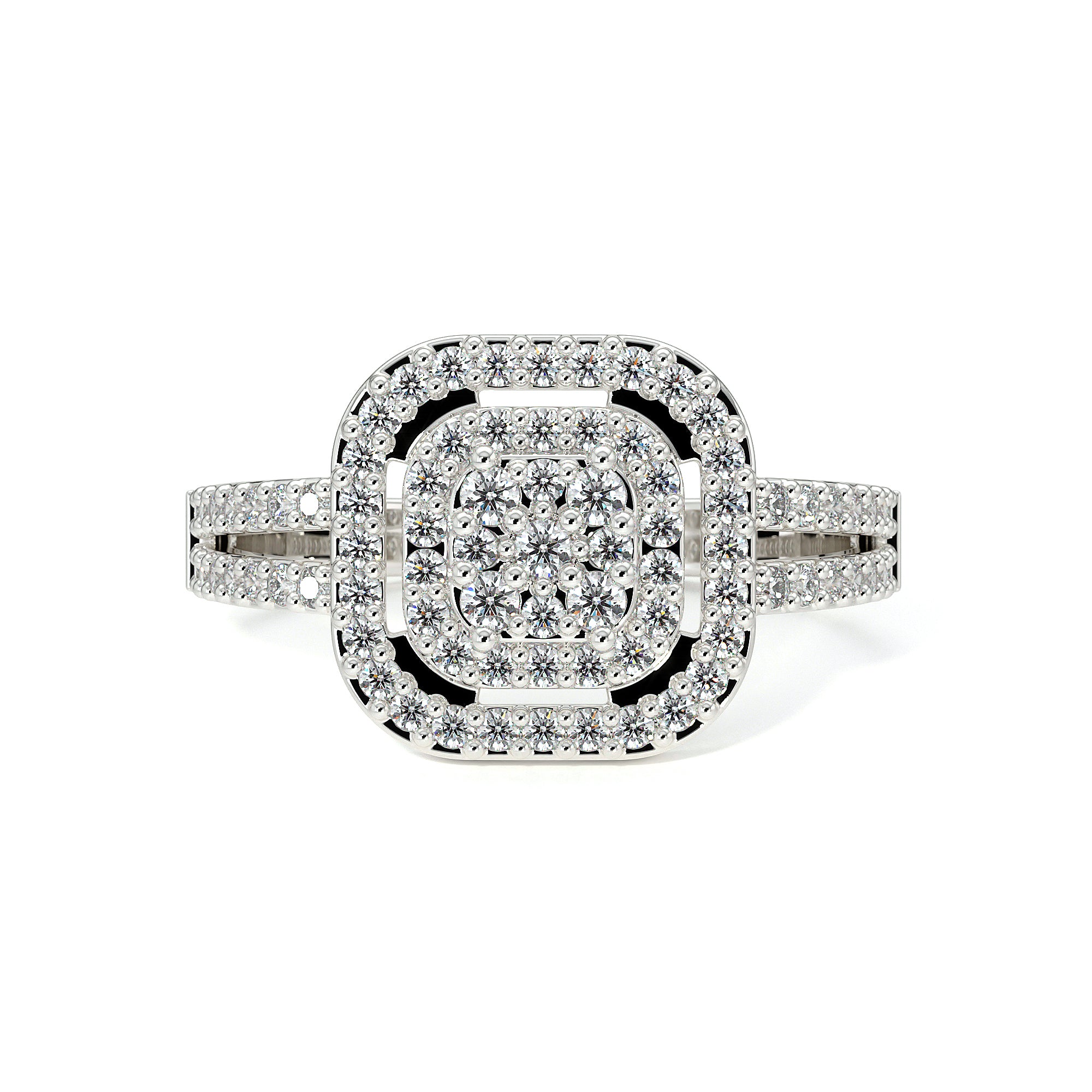 Anillo De Compromiso Promesa De Plata Con Moissanita