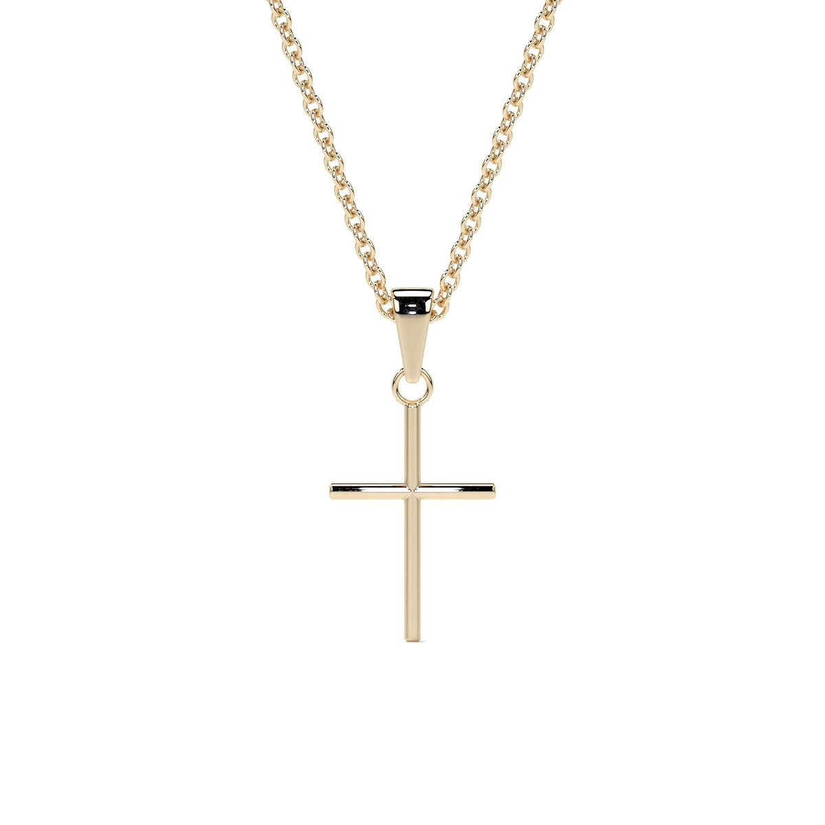 Dije De Oro 10k Cruz De Tubo 1.5 Mm