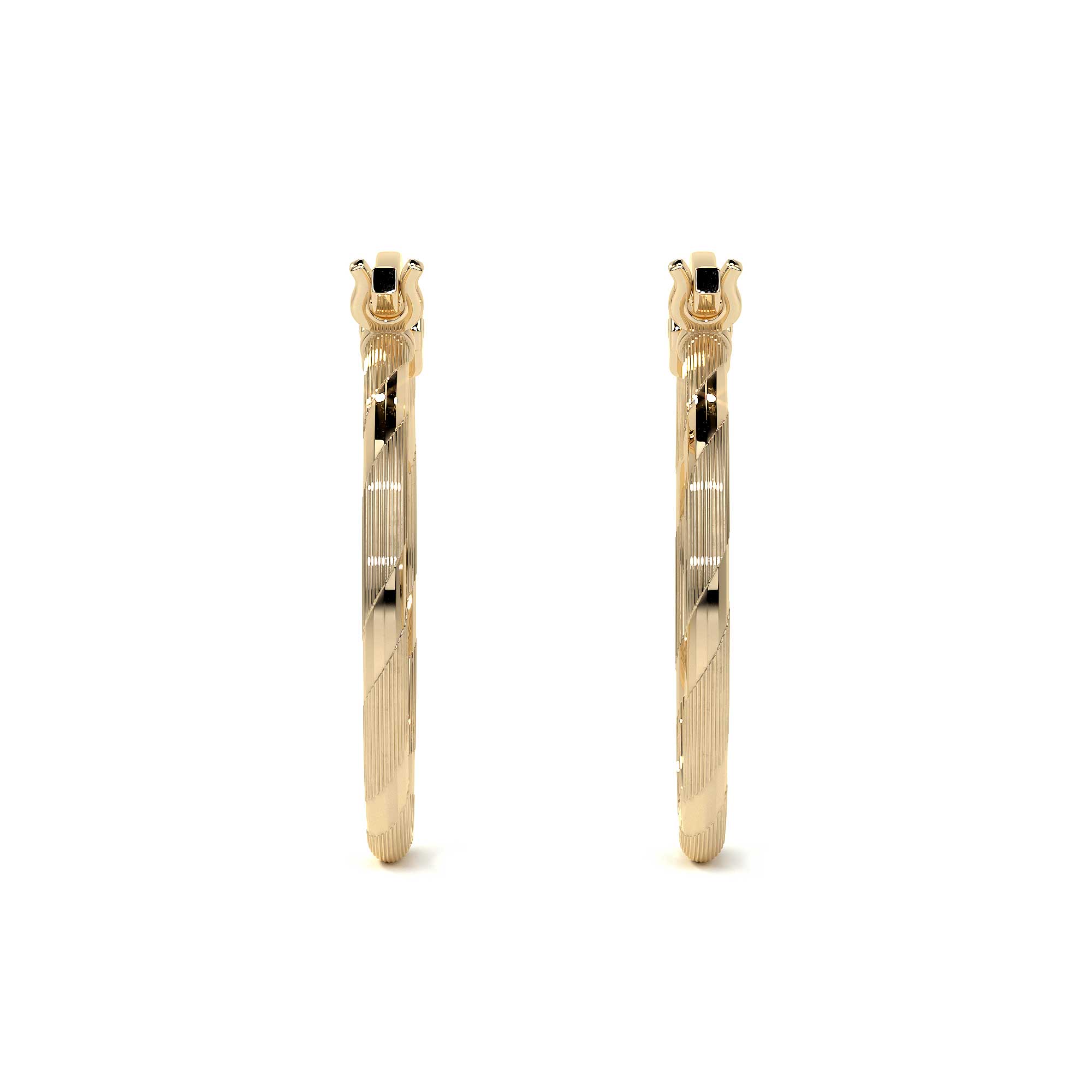 Arete Arracada De Oro 10k Con Diamantado Cordon Blue De 12mm