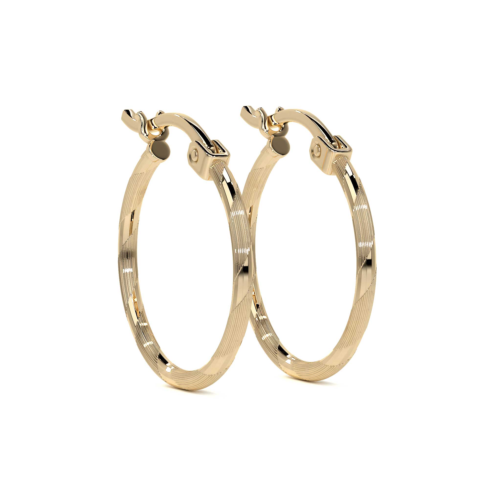 Blue Cordon Diamond Hoop Earring in Gold