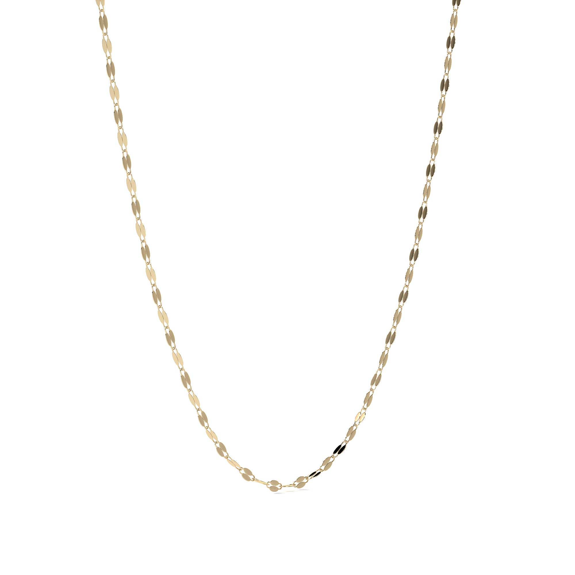 10k Italian Gold Chain, Coffee Bean Style, 40 cm