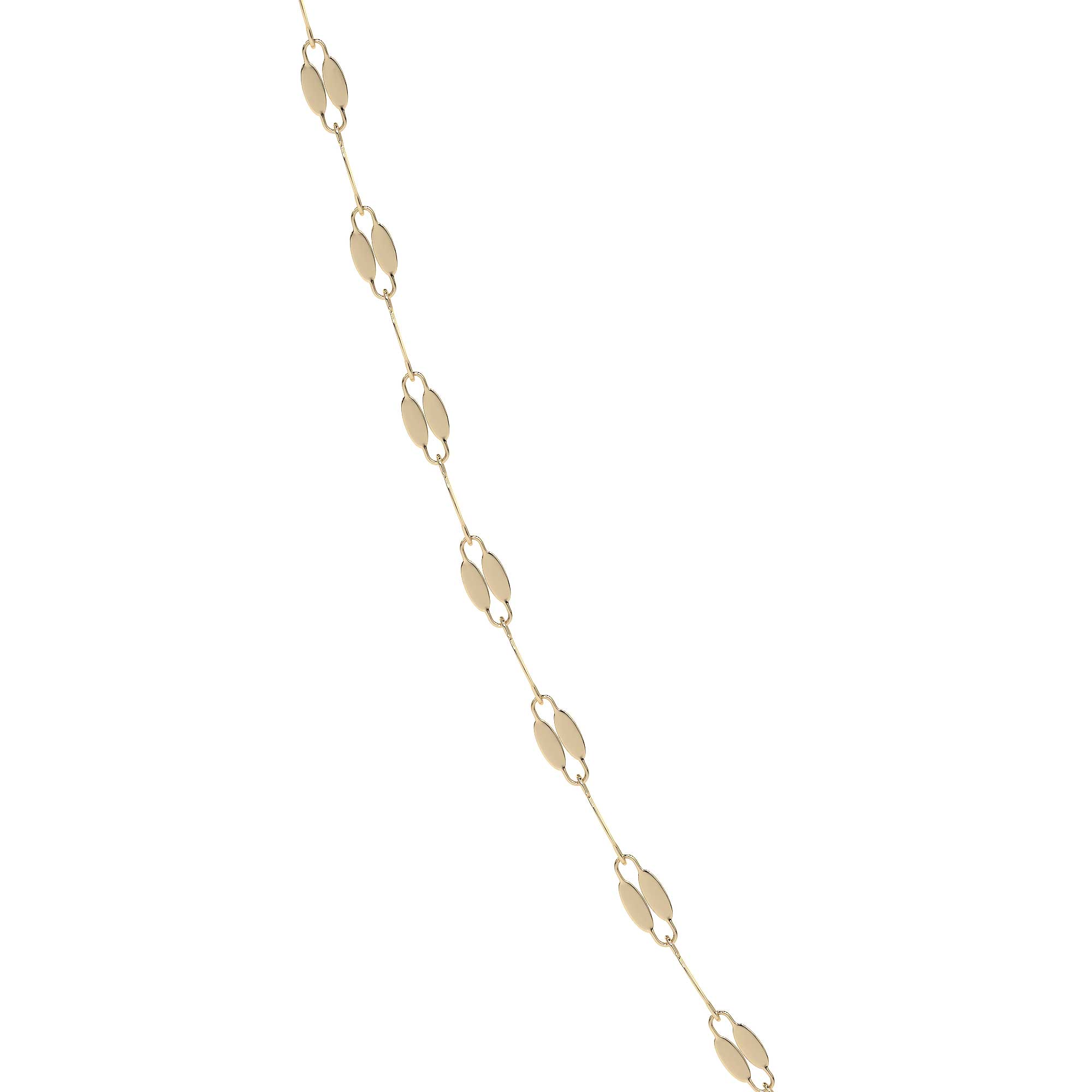 Cadena De Oro Italiano 14k, Grano De Café, 40 Cm,calibre 1mm