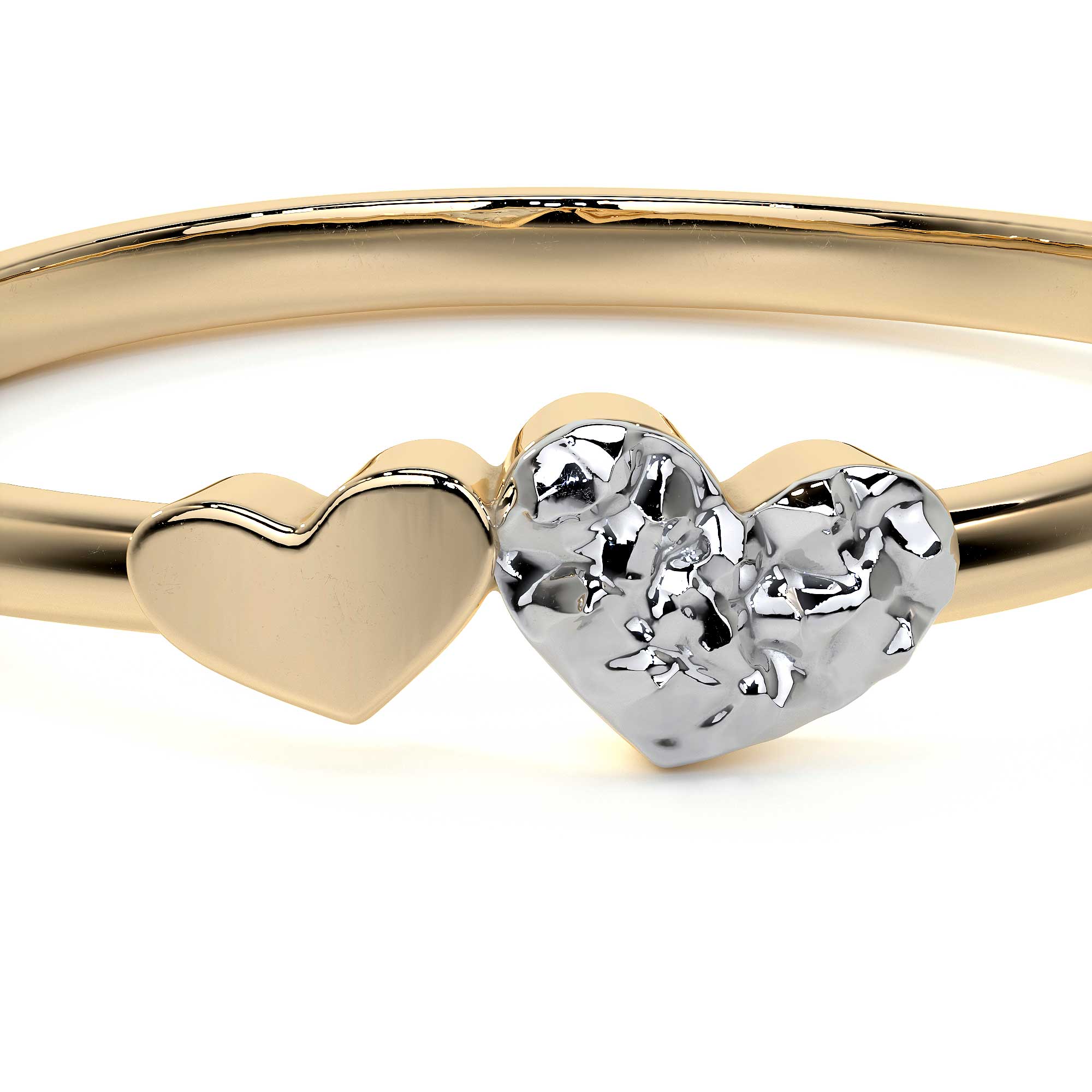 Anillo De Oro 14k Con Corazón Rodinado
