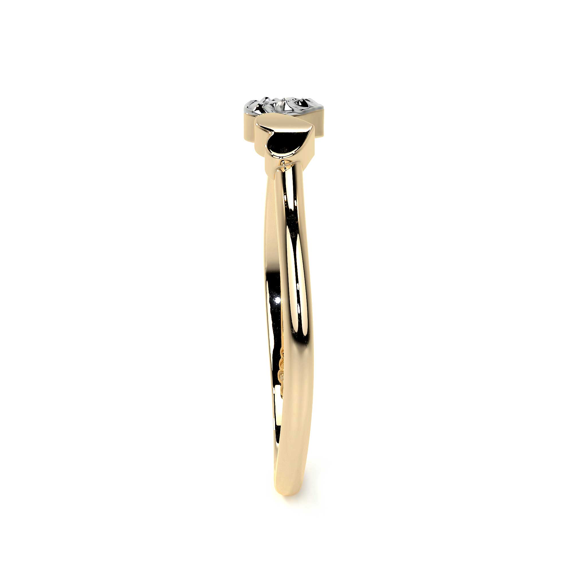 Anillo De Oro 14k Con Corazón Rodinado