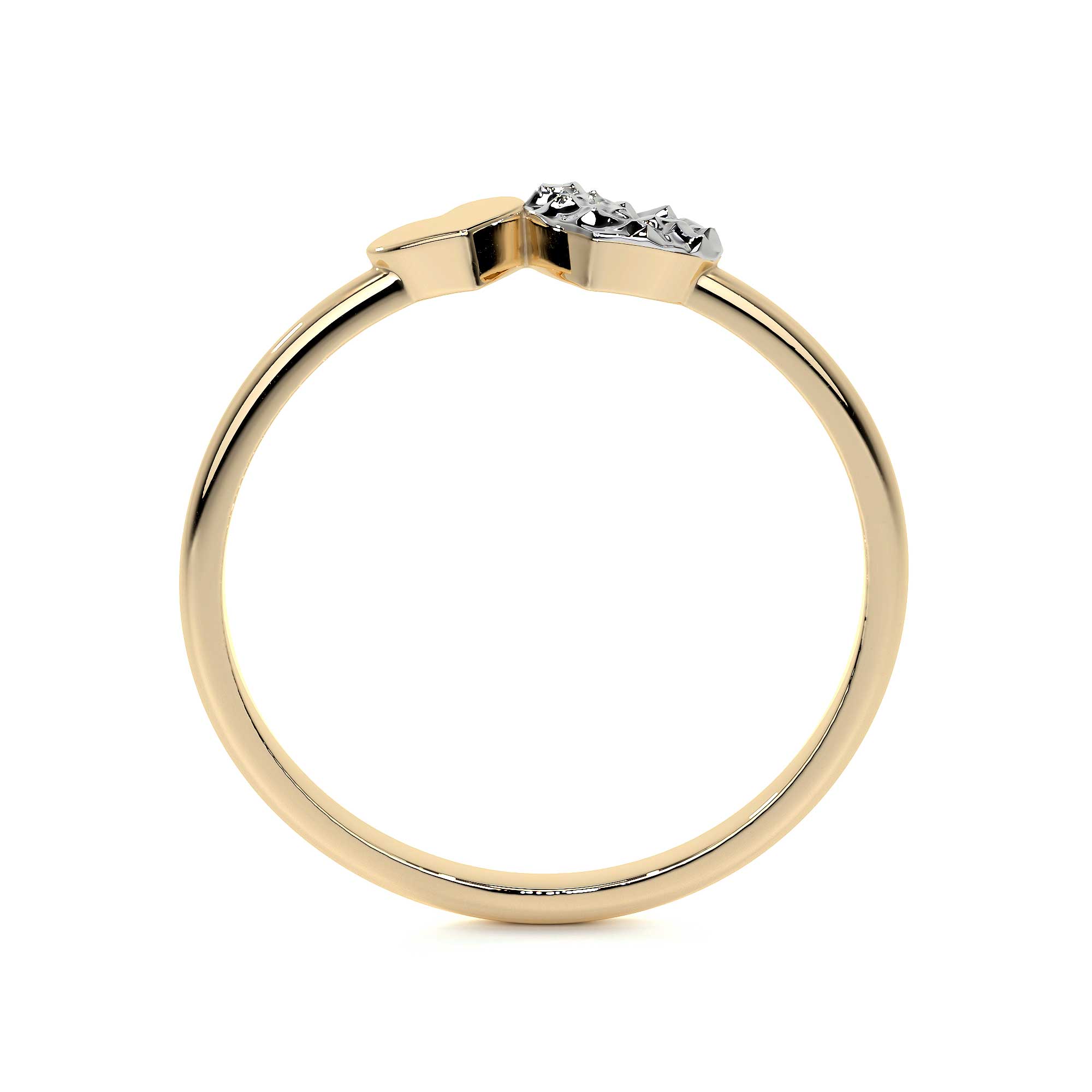 14k Gold Ring With Rhodium Plated Heart