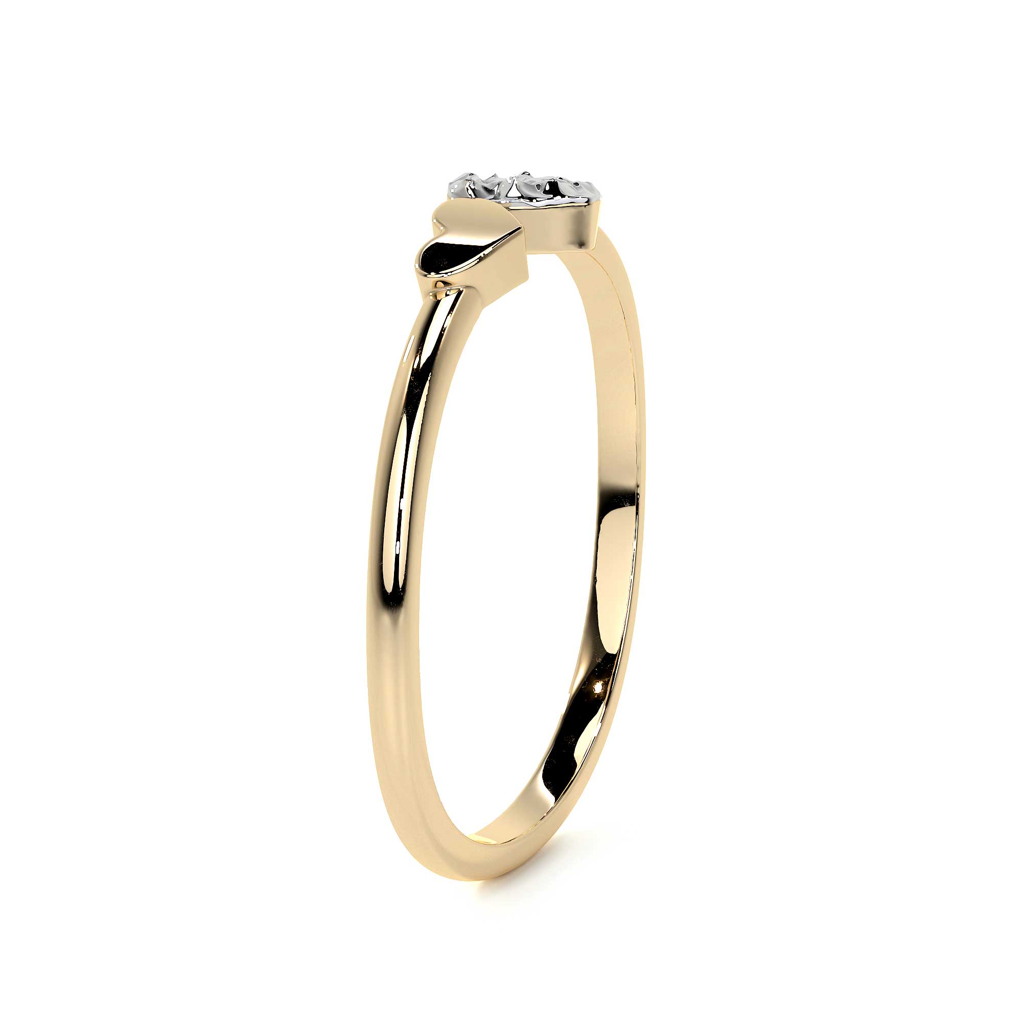 14k Gold Ring With Rhodium Plated Heart