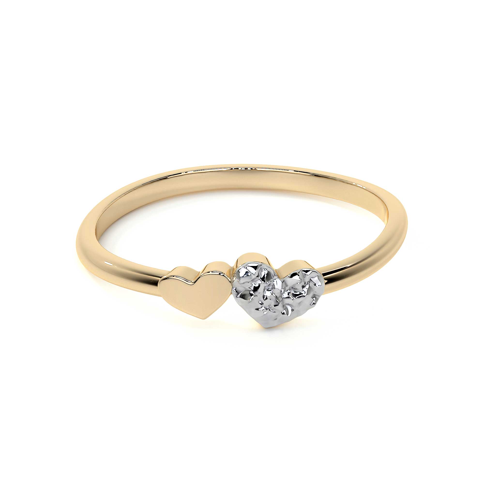 Anillo De Oro 14k Con Corazón Rodinado