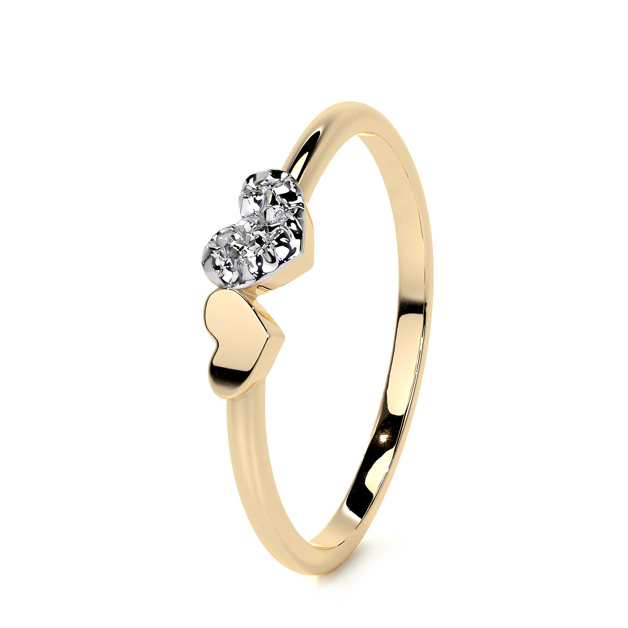 10k Gold Ring With Rhodium Plated Heart