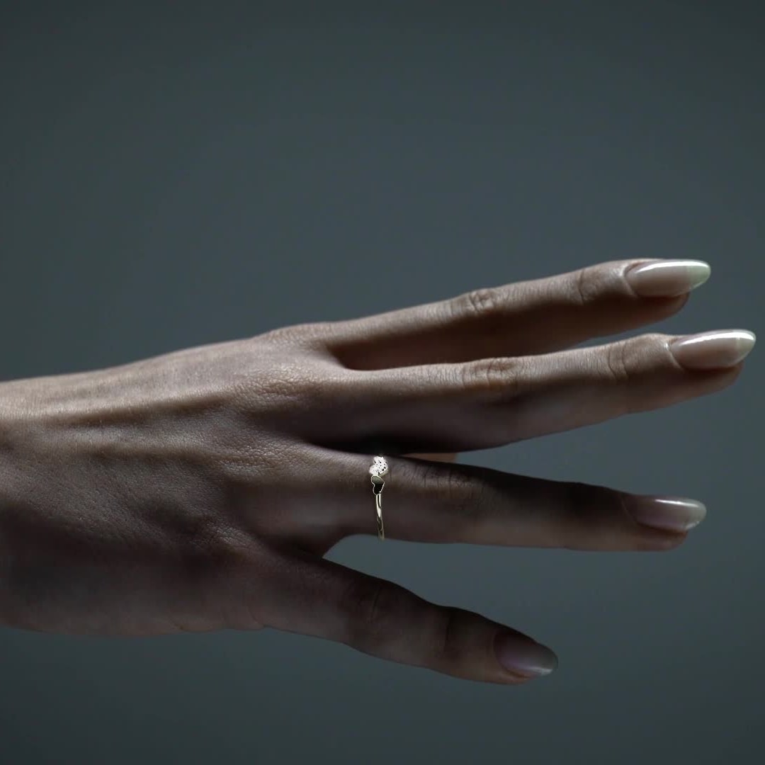 Anillo De Oro 14k Con Corazón Rodinado