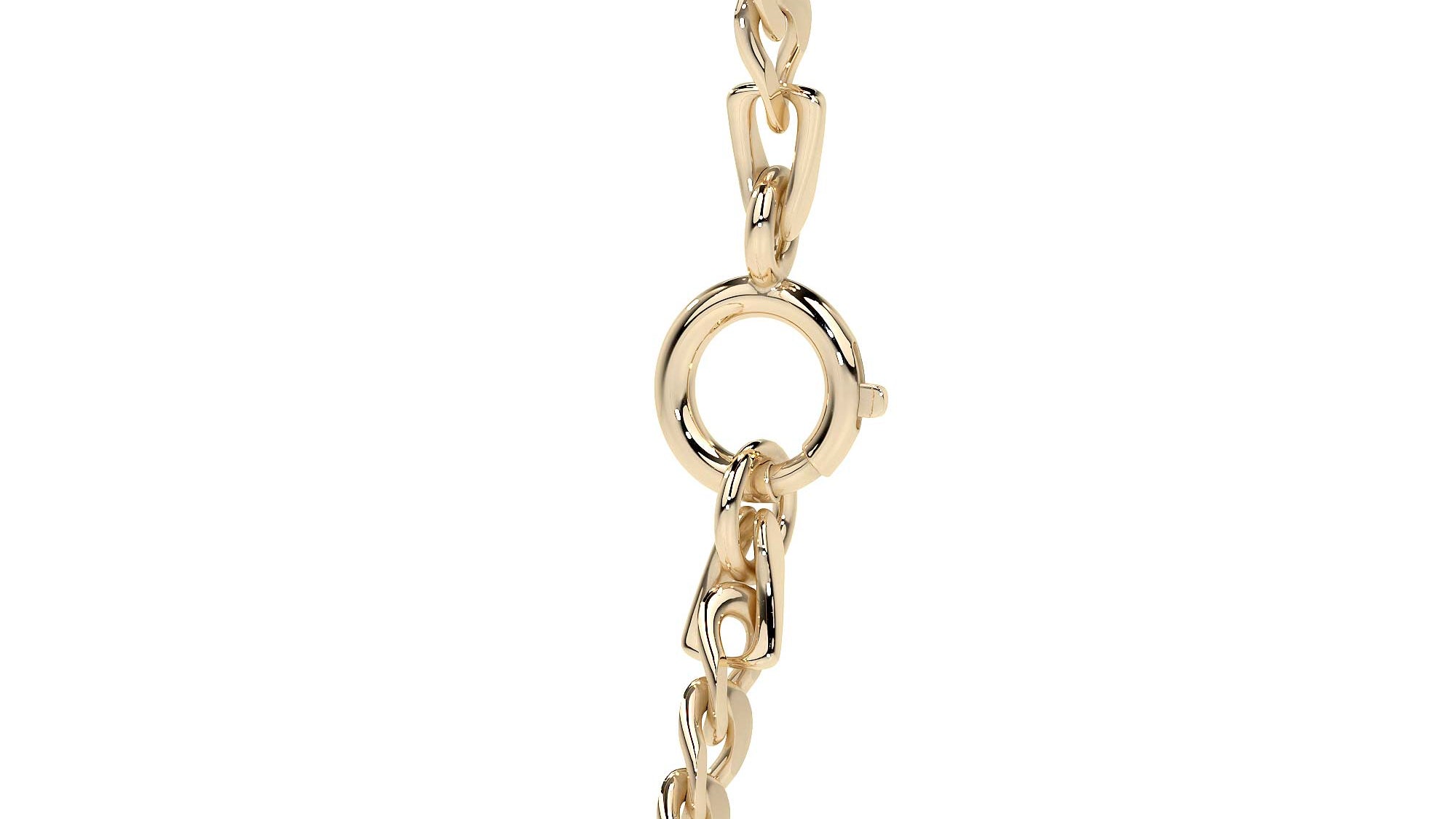 Pulsera De Oro 14k Figaro Solida De 18.5 Cm Calibre 2mm