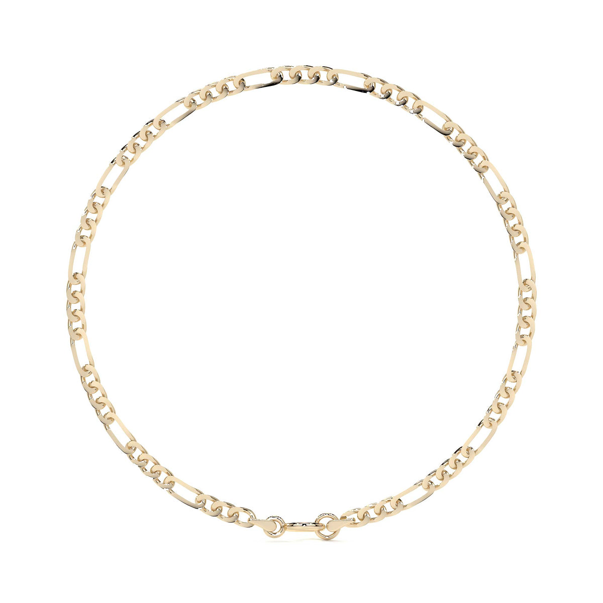 Pulsera Italiana Figaro Pave De 10 Quilates 2.6mm