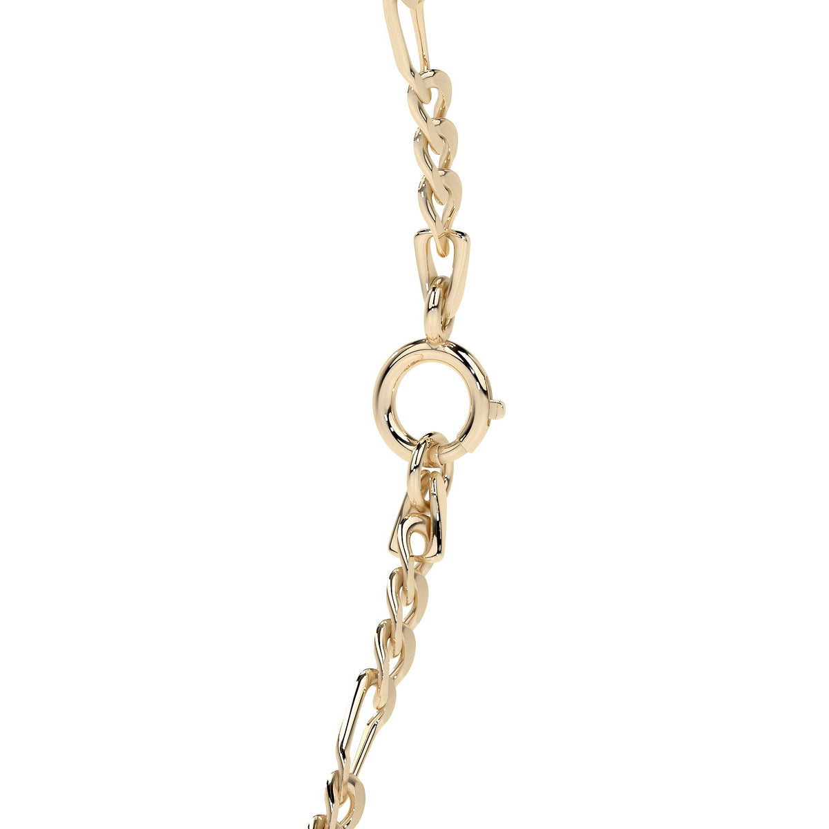 Pulsera De Oro 14k Figaro Solida De 18.5 Cm Calibre 2mm
