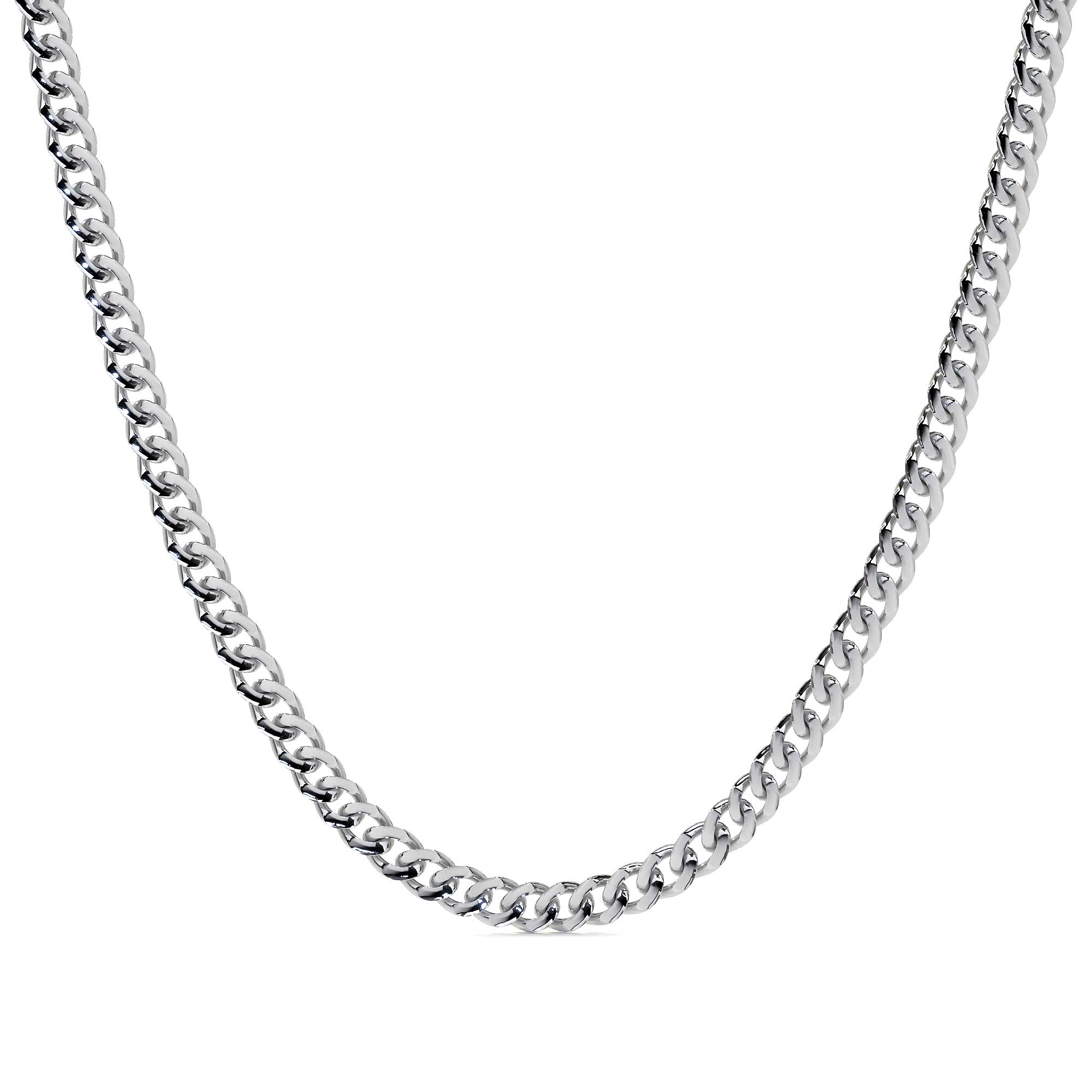 Cadena De Plata 925 Barbada De 65 Cm Calibre 6.4 Mm