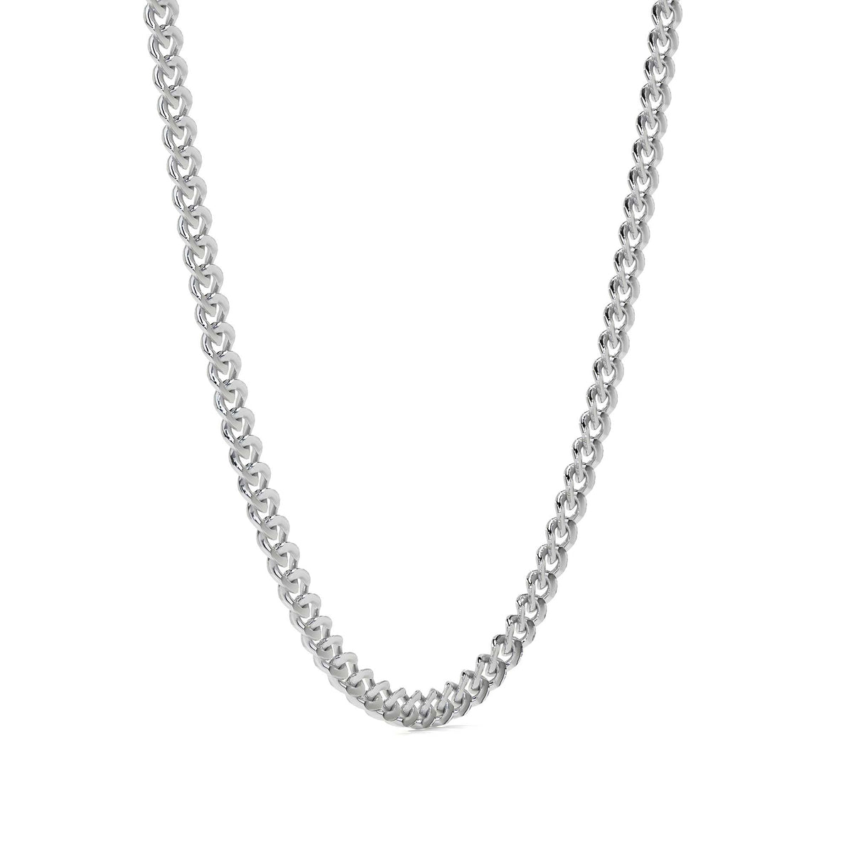 Cadena De Plata 925 Estilo Barbada De Calibre 3.2mm en 5 colores
