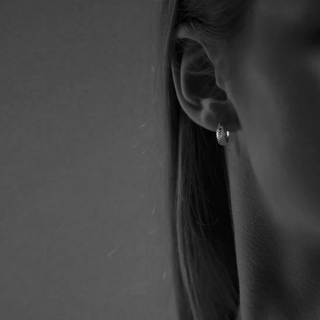 Arete Arracada Diamantada De Plata Ley 925 Tipo Bangle