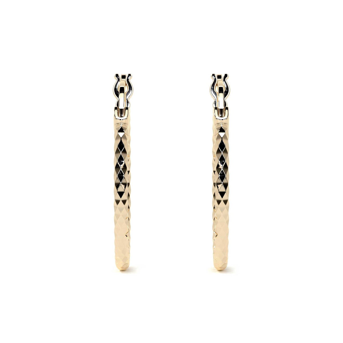 Arete Arracada De Oro 14k Con Diamantado Estilo Panal