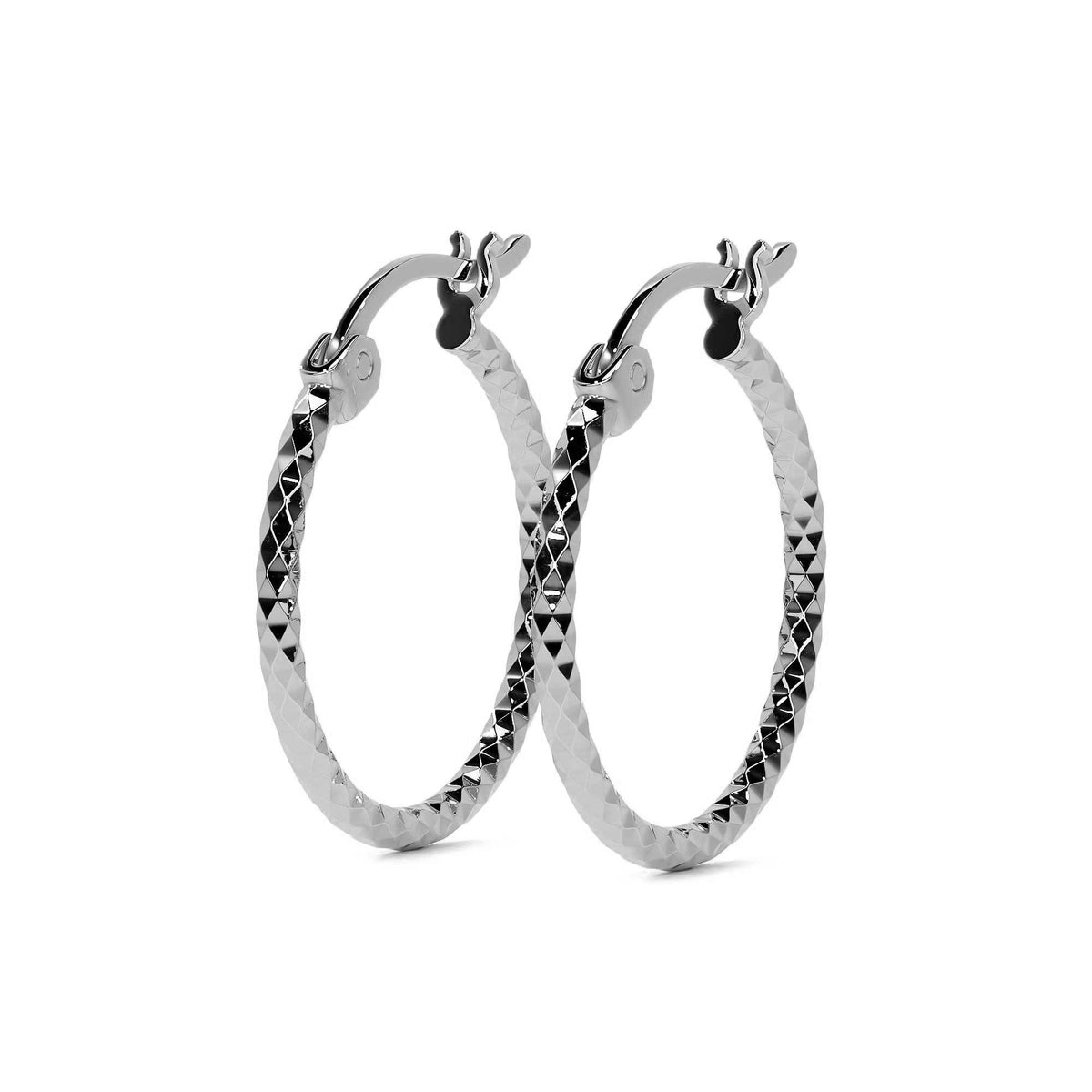 Arete De Plata 925 Para Mujer Con Diamantado Panal De 12mm