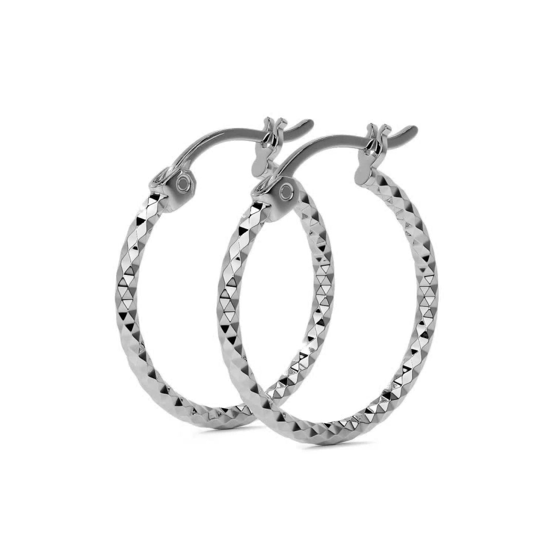 Arete De Plata 925 Para Mujer Con Diamantado Panal De 12mm
