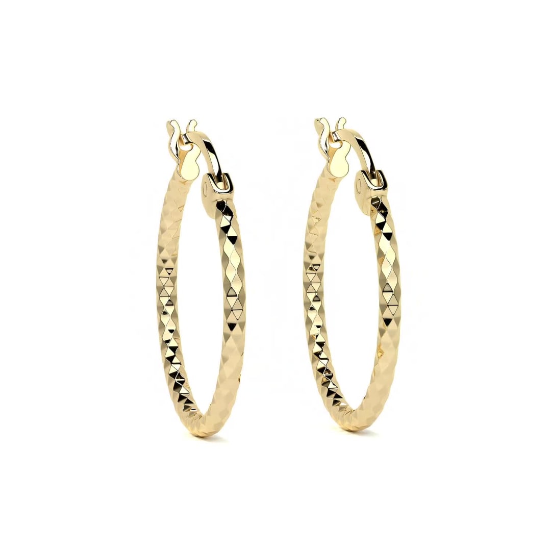 Arete Arracada Con Diamantado Estilo Panal De Oro 10k