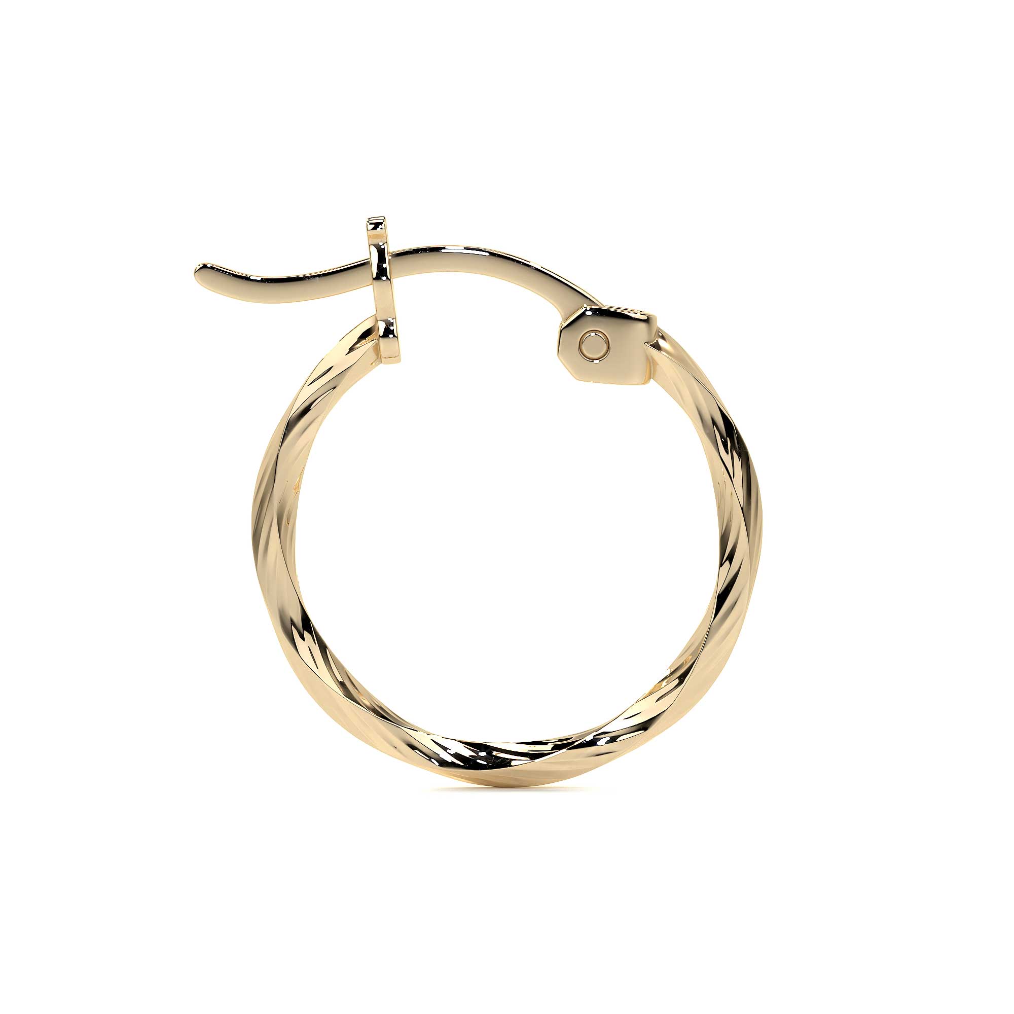 Arete Arracada De Oro De 14k Diamantada Estilo Torsal