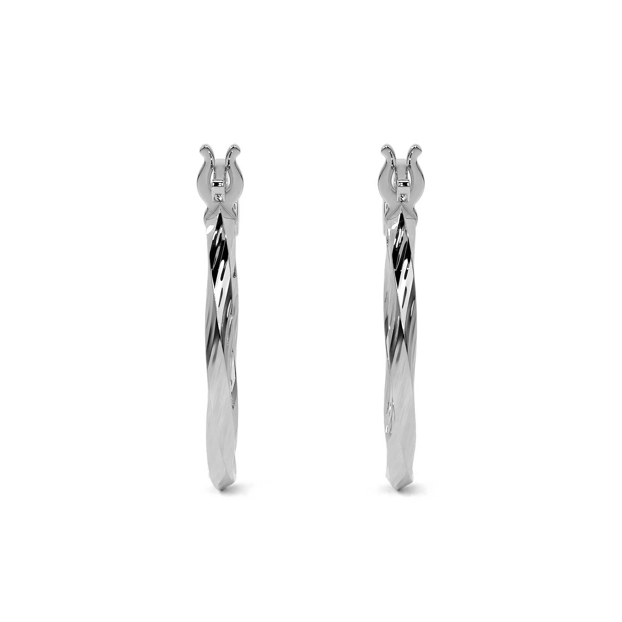 Arete De Plata 925 Extra ligero Para Mujer Con Diamantado Torsal