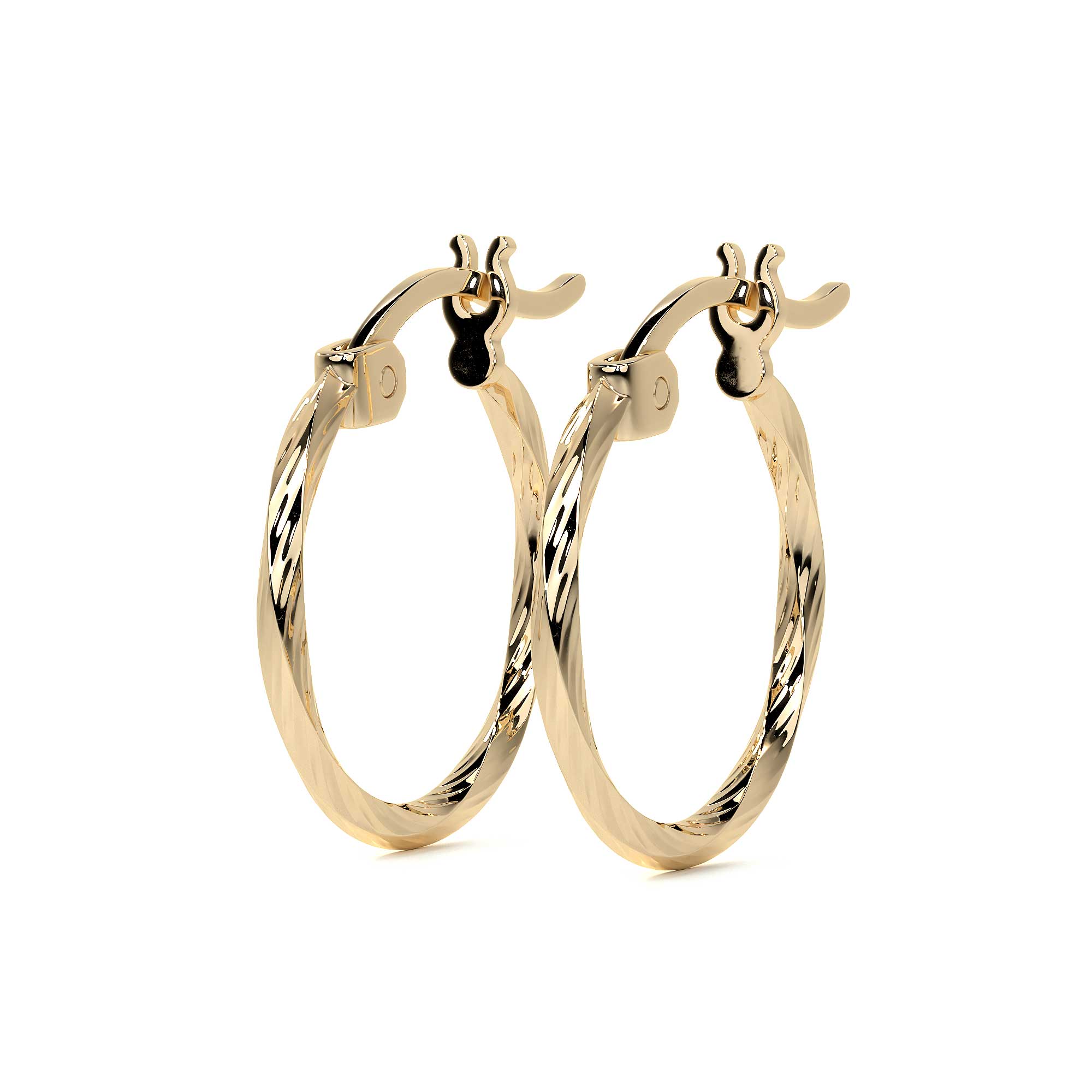 Arete Arracada De Oro De 10k Diamantada Estilo Torsal