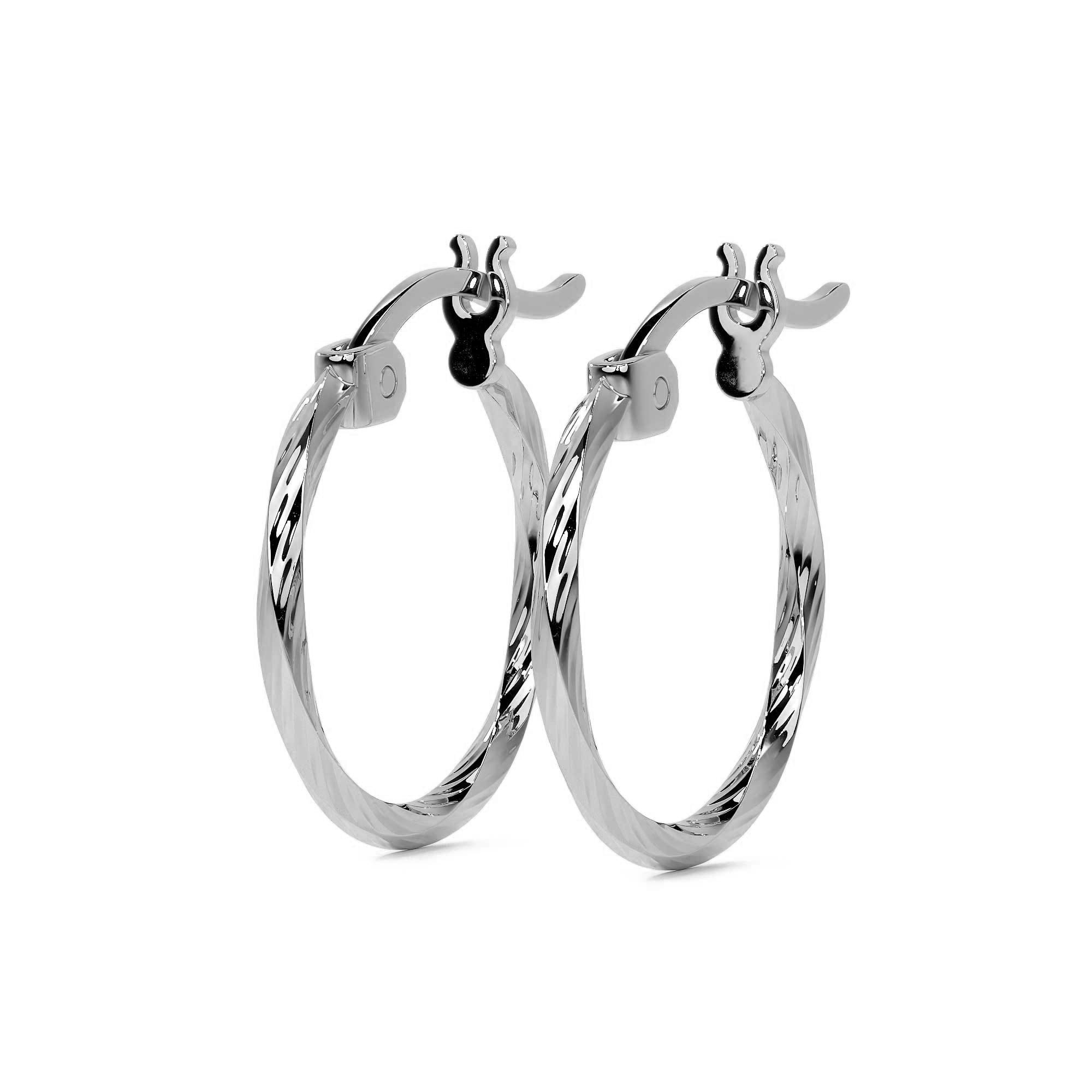 Arete De Plata 925 Extra ligero Para Mujer Con Diamantado Torsal