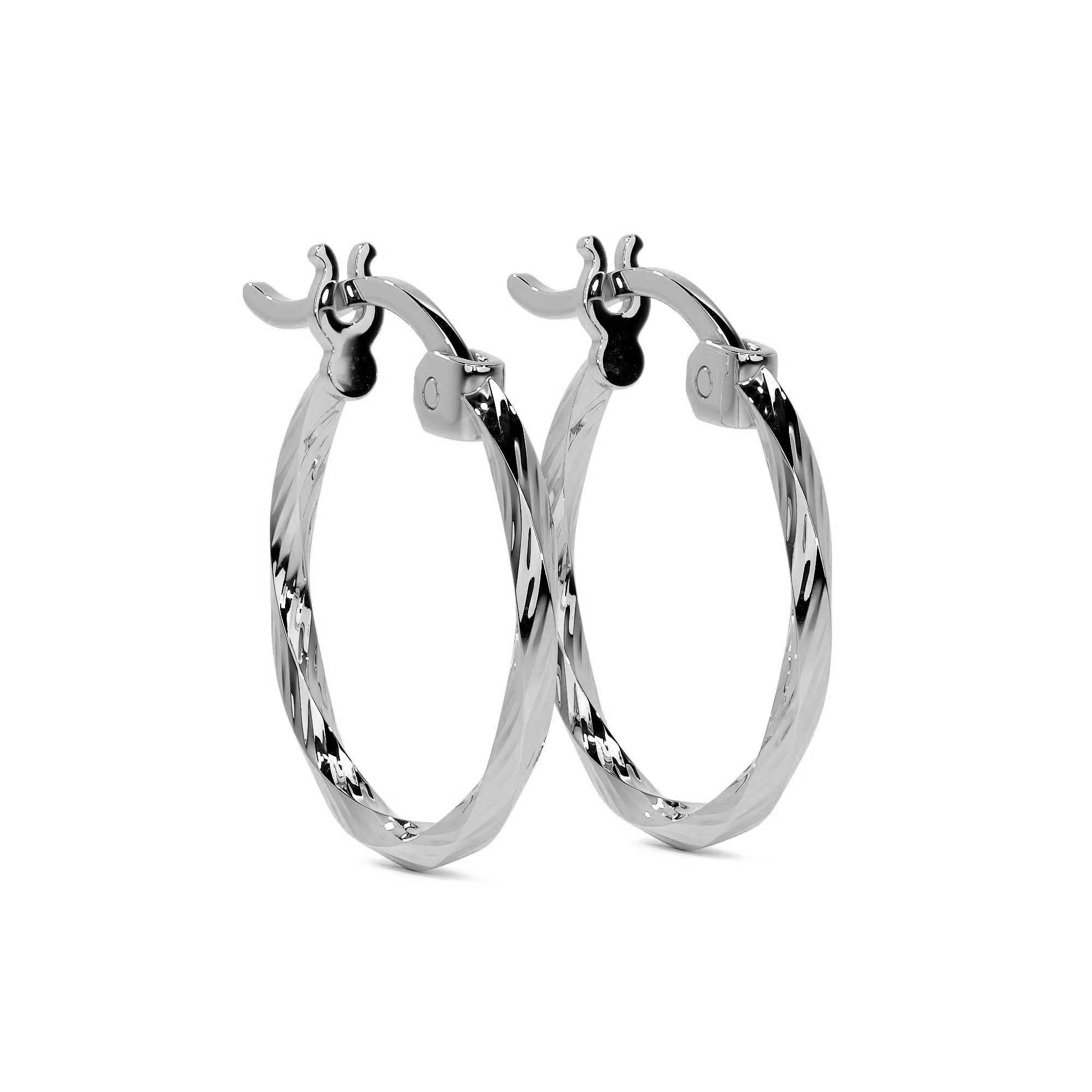Arete De Plata 925 Extra ligero Para Mujer Con Diamantado Torsal